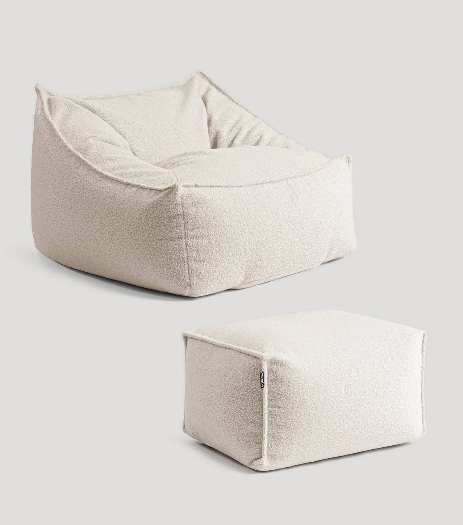 'Snug' Bouclé Sitzsack Armlehnensessel Lesesessel#sku_BB8.2Felis-080natur