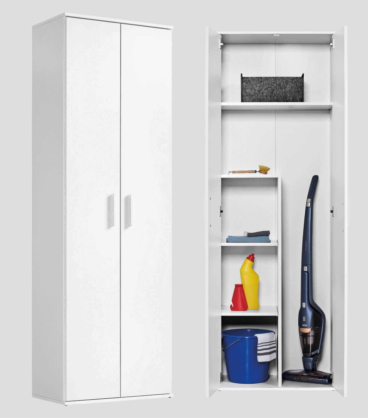 Besenschrank schmal Putzschrank Schrank Allzweckschrank Flurschrank Küchenschrank#sku_MS1.3w-bs