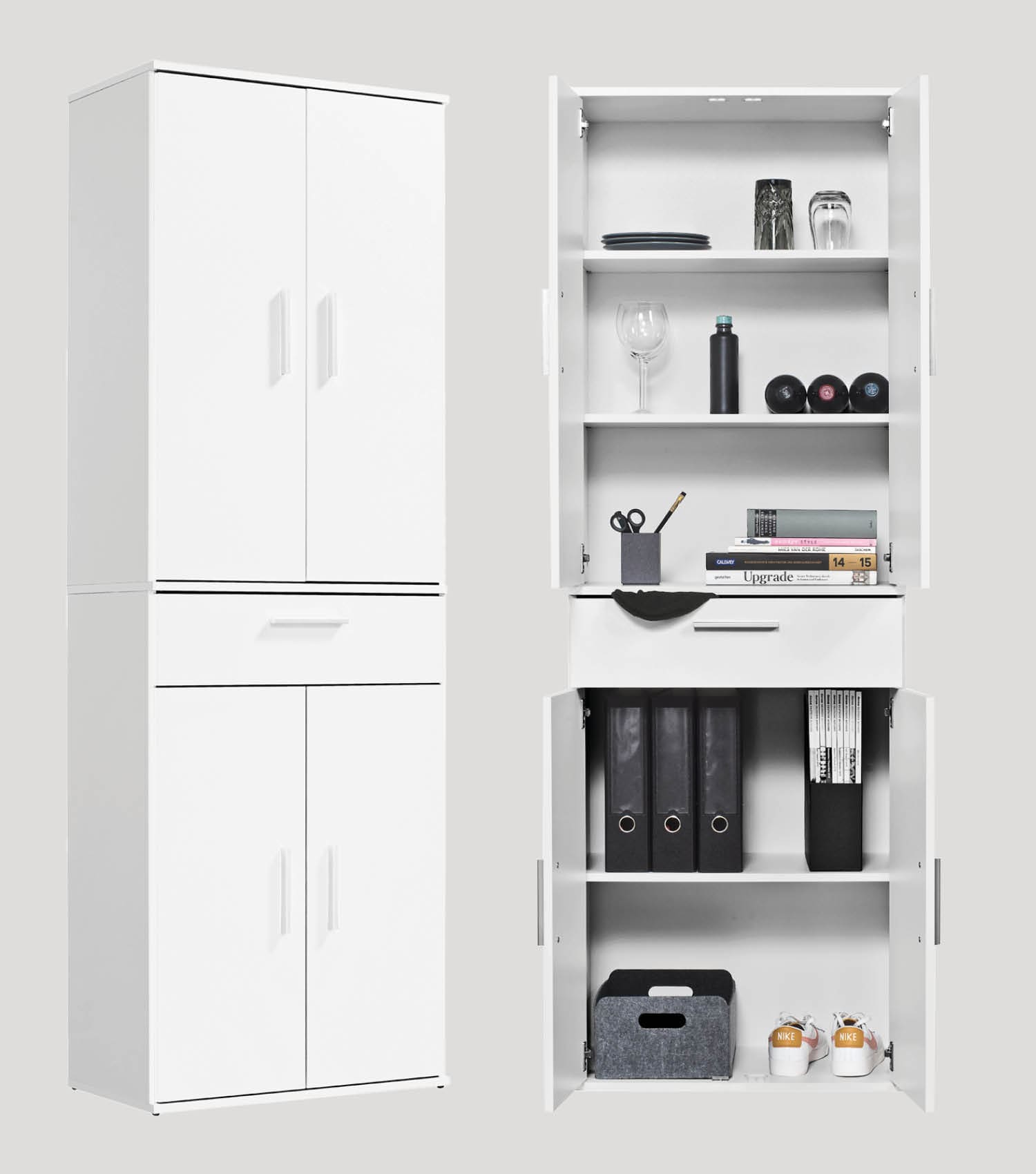 Mehrzweckschrank + Schubladen 'Der Praktische' Aktenschrank Schuhschrank#sku_MS4.1w-ms