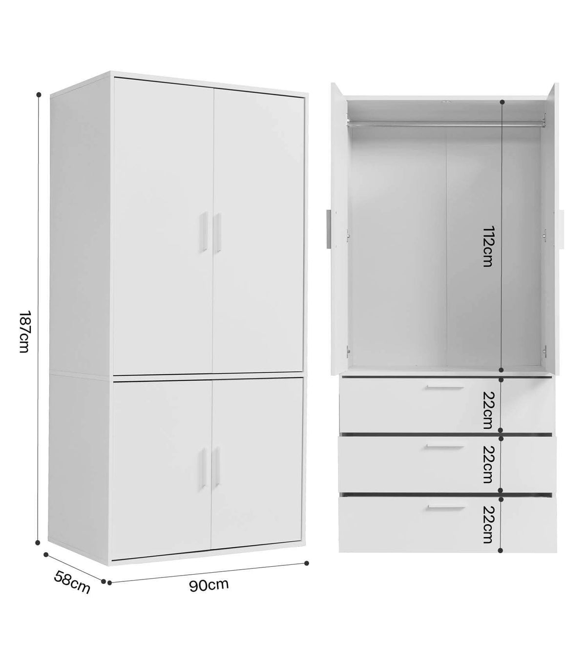 Armoire, meuble d'entrée, armoire de chambre, meuble de couloir