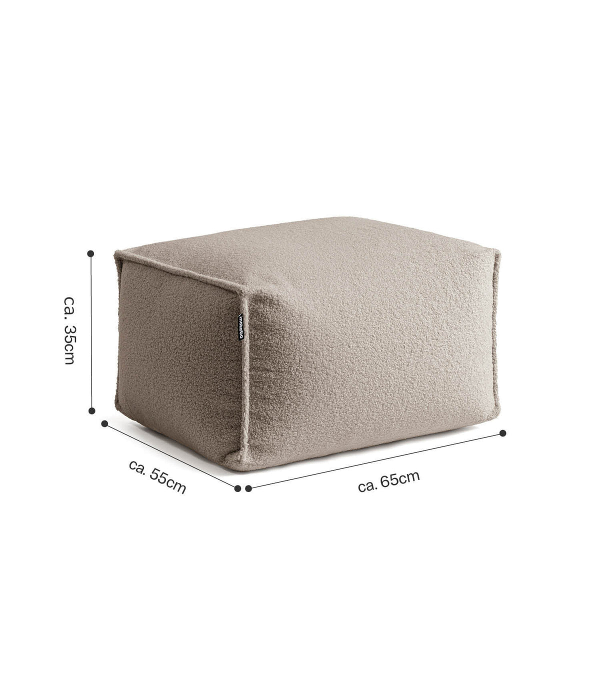mokebo® 'Block' Bouclé pouf repose-pieds pouf coussin de sol