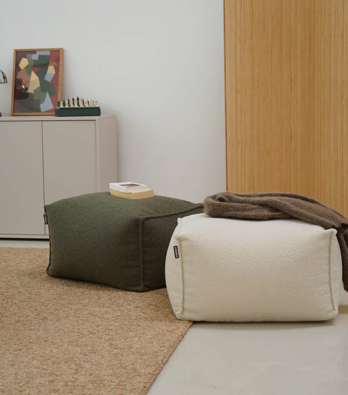 mokebo® 'Block' Bouclé pouf repose-pieds pouf coussin de sol