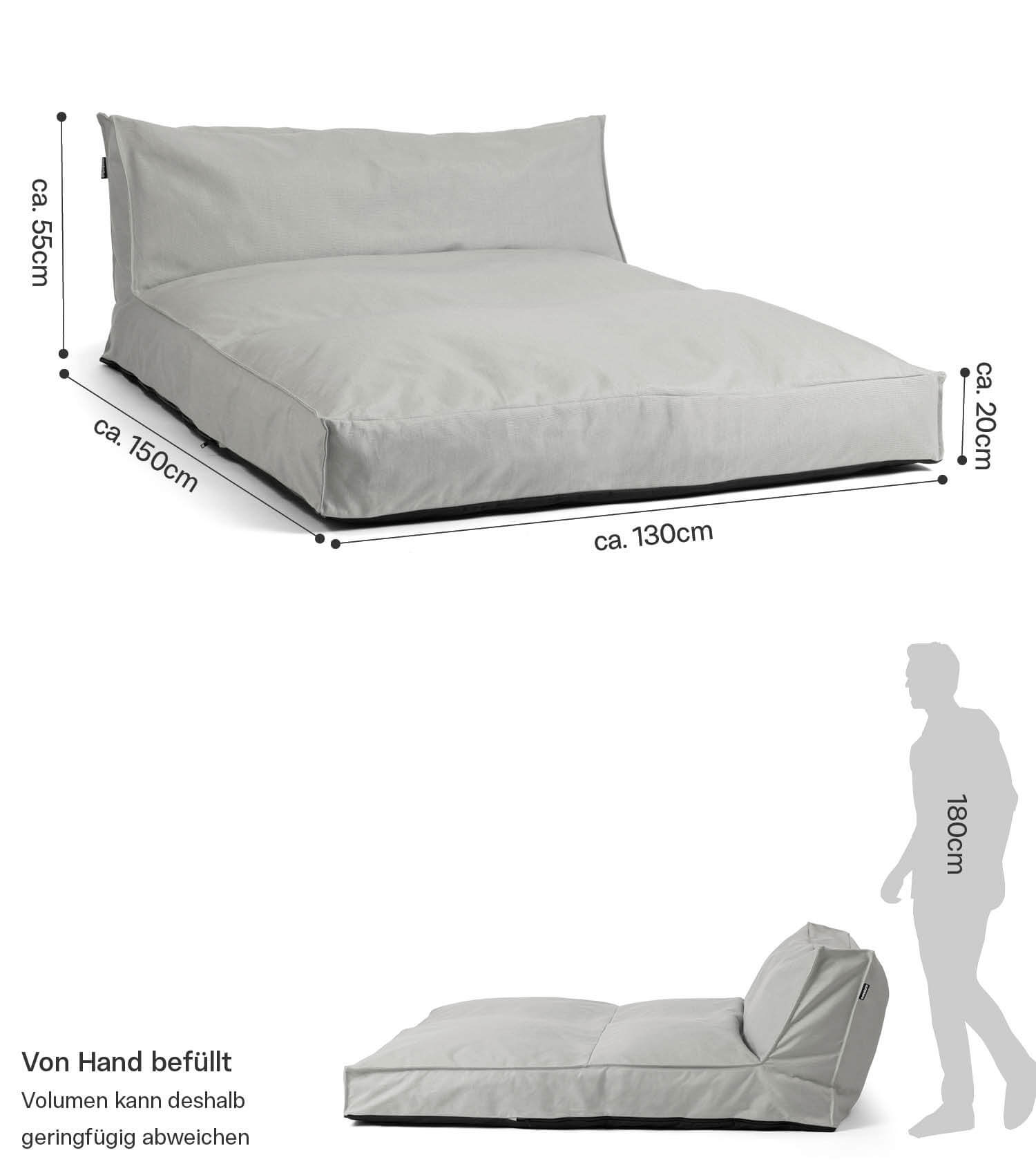 Housse de pouf de relaxation d'extérieur imperméable pour daybed