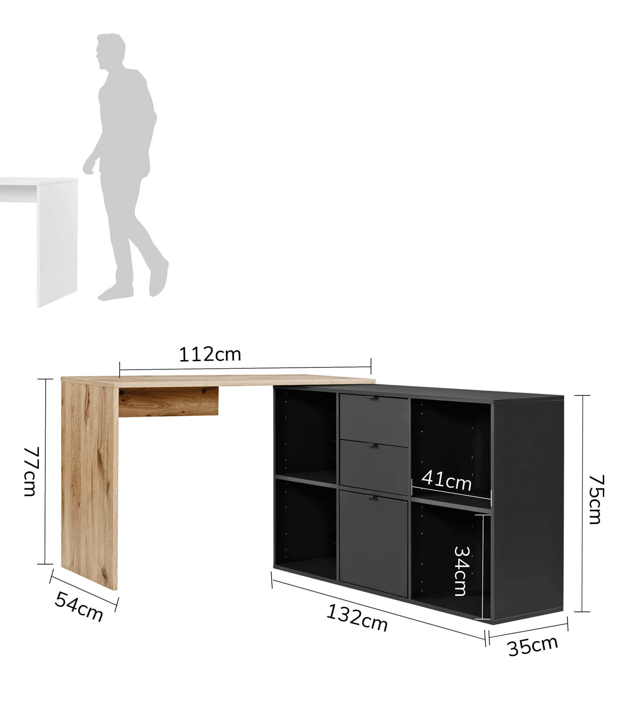 Bureau d'angle, bureau informatique, bureau enfant, table pour ordinateur