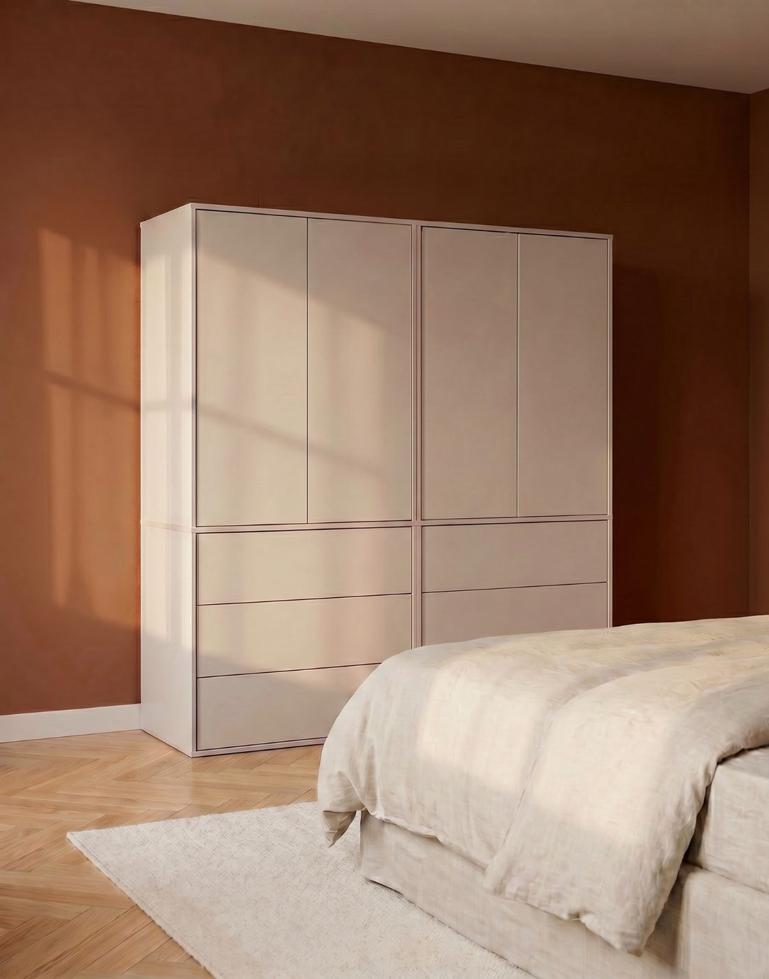 Armoire 'Robe' avec système Push to Open et tiroirs