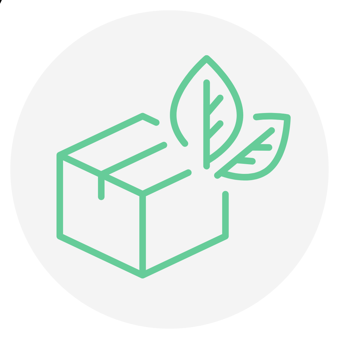Icône de livraison durable en vert clair