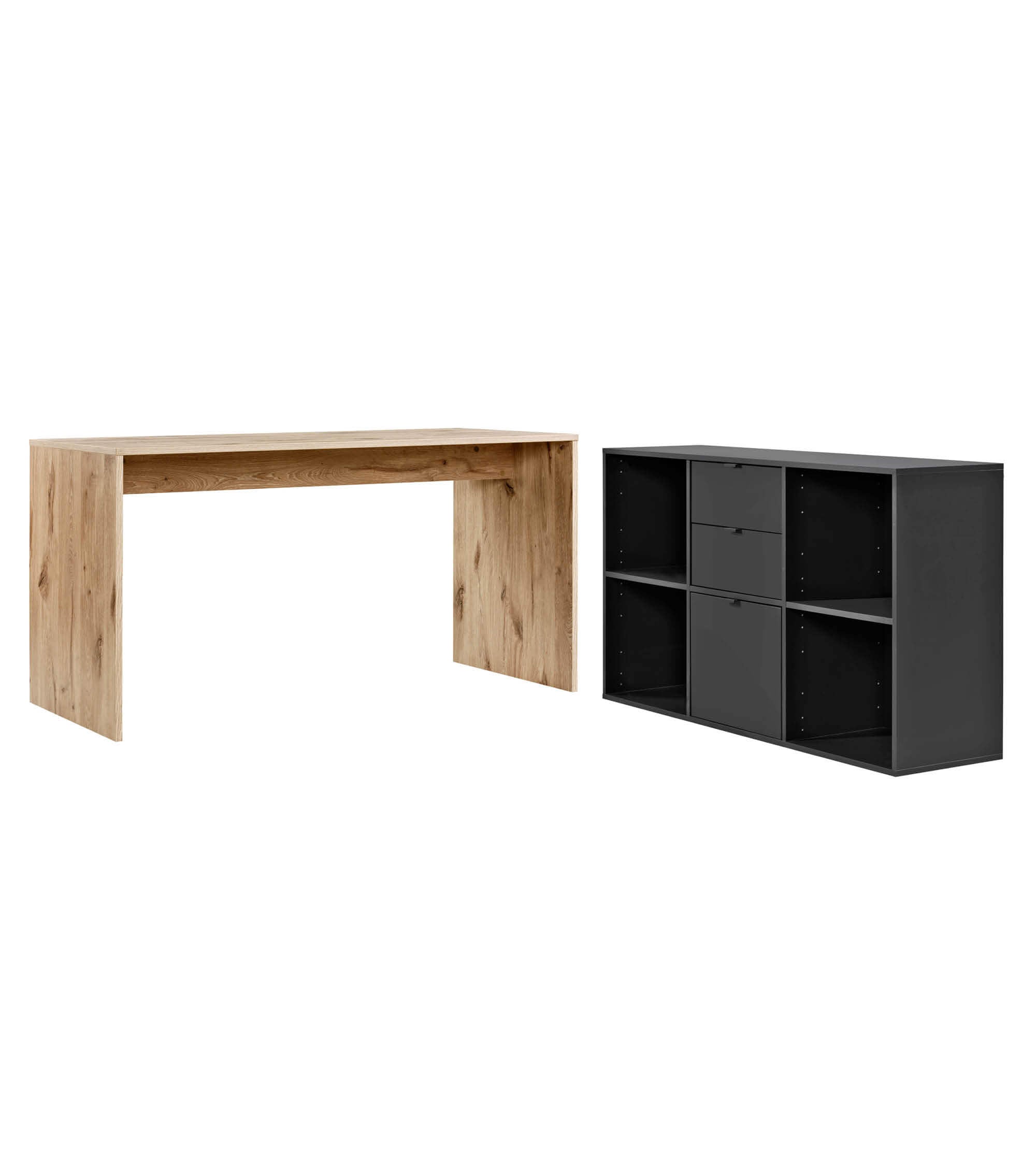 Bureau d'angle pour enfant avec plateau en bois naturel
