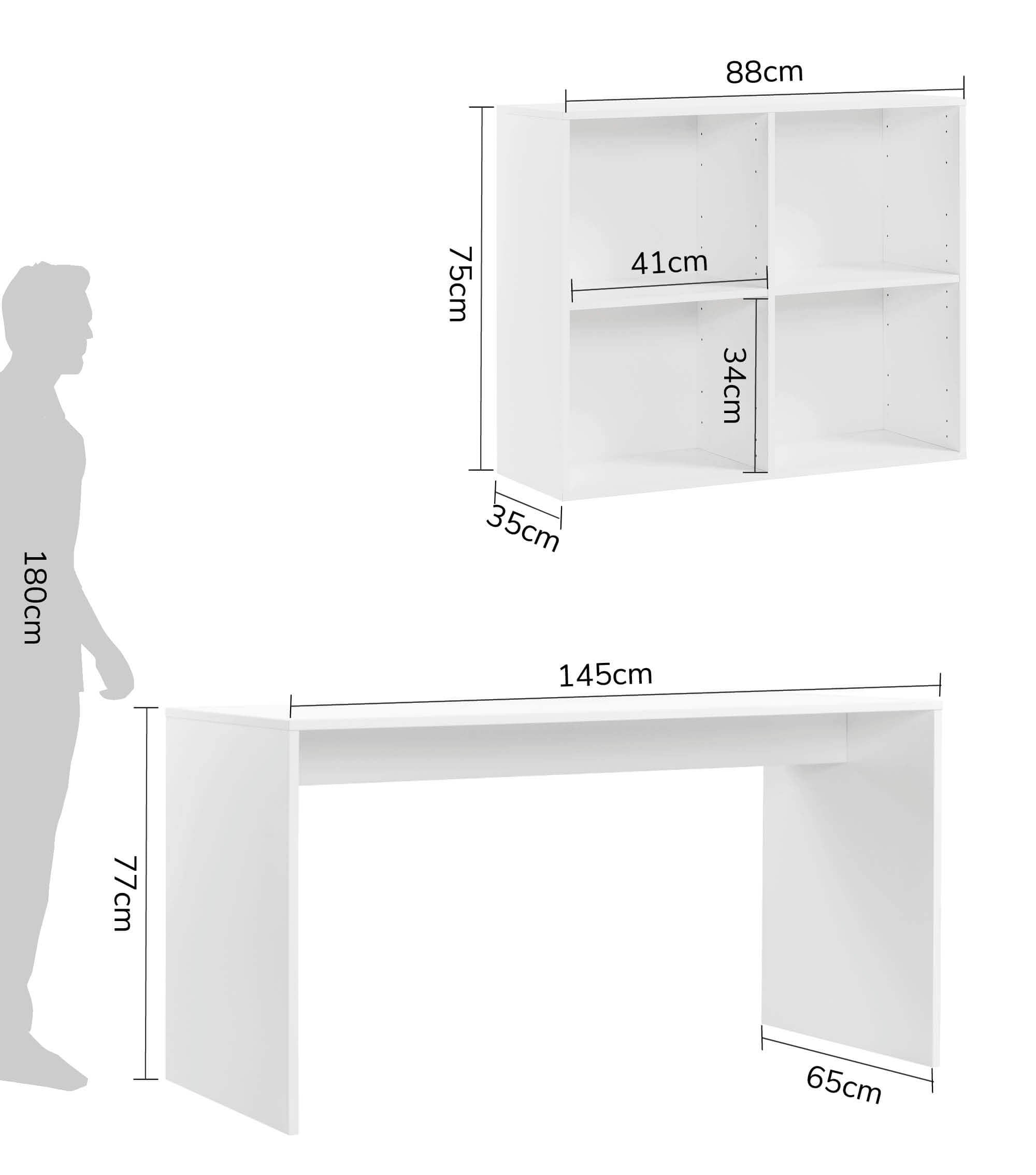 Bureau d'angle en bois avec plateau blanc, table informatique pour enfant