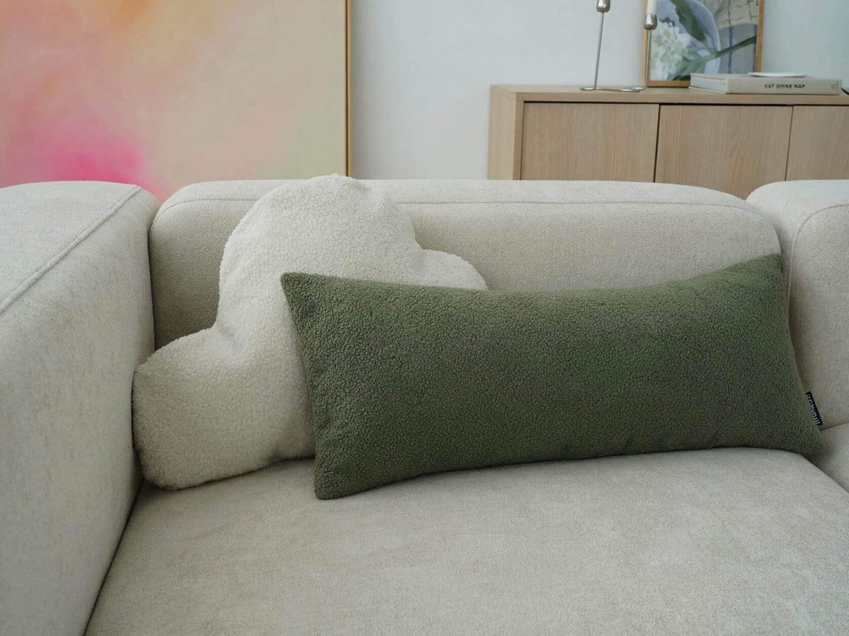 Bouclé Kissen Wolke und Lendenkissen 