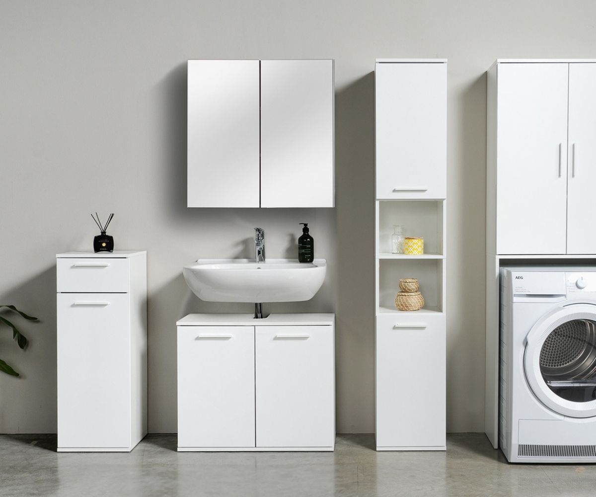 Meubles de salle de bain, armoires de salle de bain en blanc