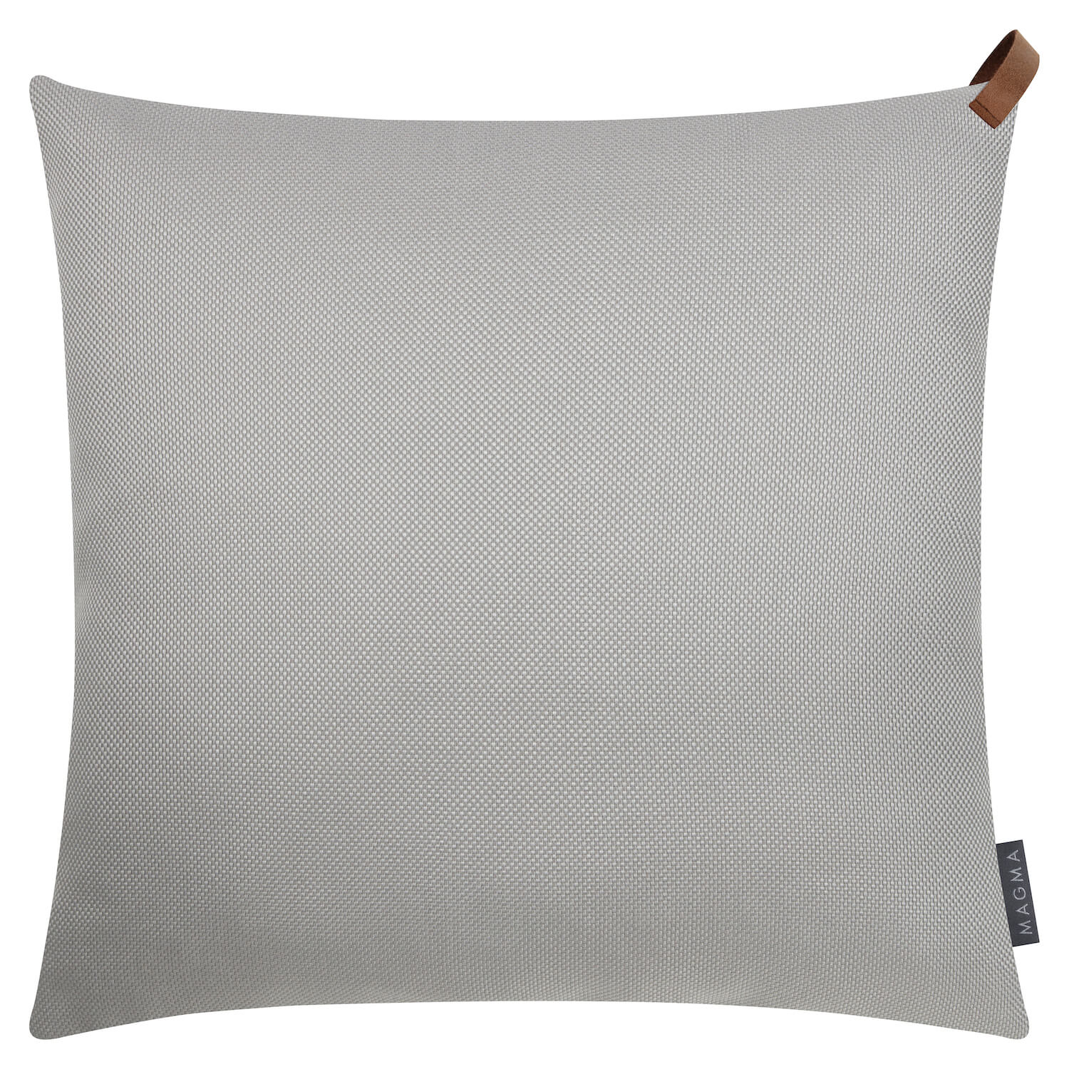 Housse de coussin d'extérieur ‘Das Sonnenplätzchen’ avec boucle en cuir 50x50 #sku_PI5Korfu-005mittelgrau