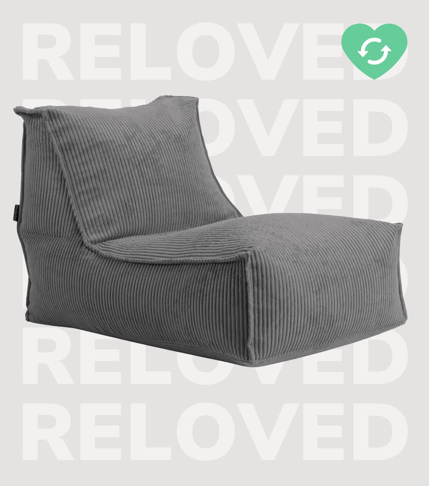 Pouf géant XXL + repose-pieds pour enfants et adultes avec remplissage 'Der Gelassene'#sku_BB2.1Poso-007ant_C