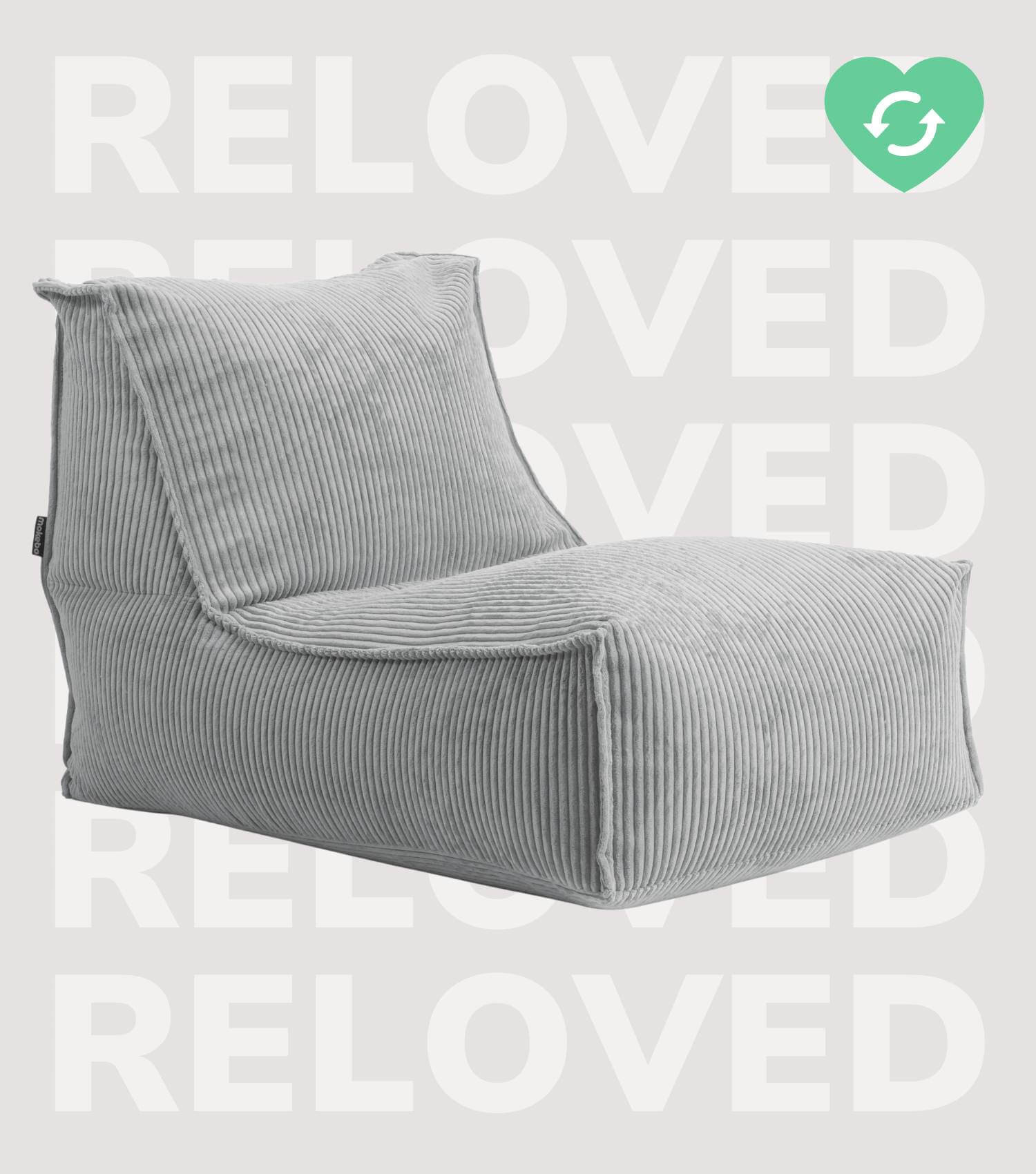 Pouf géant XXL + repose-pieds pour enfants et adultes avec remplissage 'Der Gelassene'#sku_BB2.1Poso-003gra_C