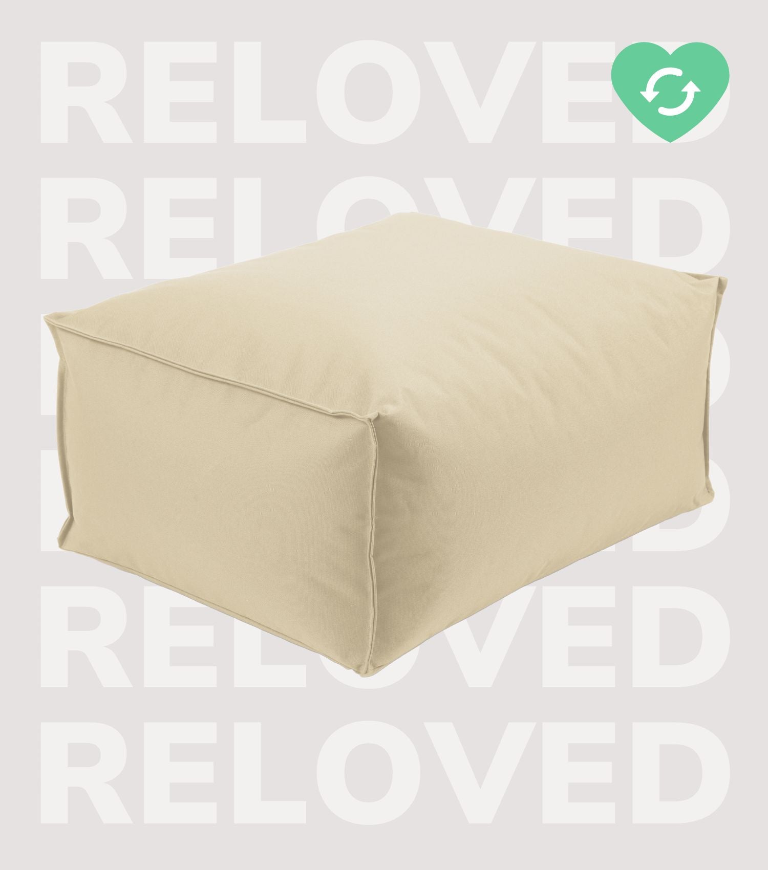 Pouf extérieur carré repose-pieds coussin de sol 'Der Ruhepouf' tabouret bas eckig#sku_PF2out-071beige_C