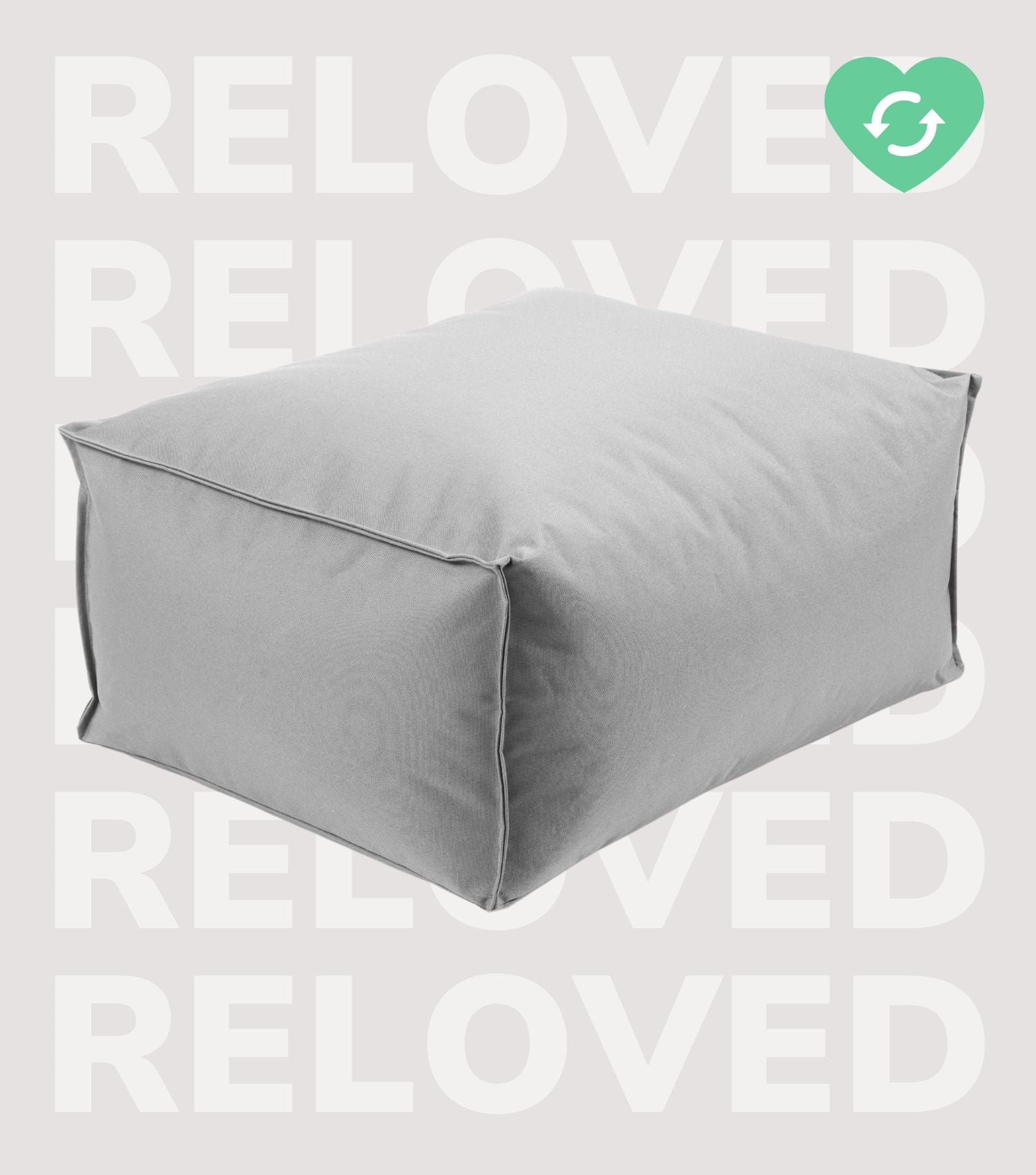 Pouf d'extérieur gris carré repose-pieds coussin de sol 'Der Ruhepouf'