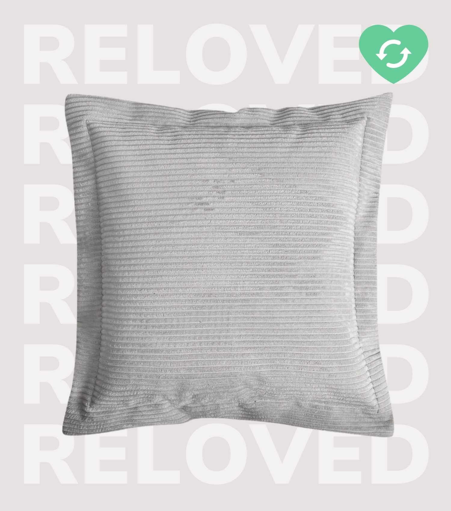 Coussin de canapé gris en velours côtelé
