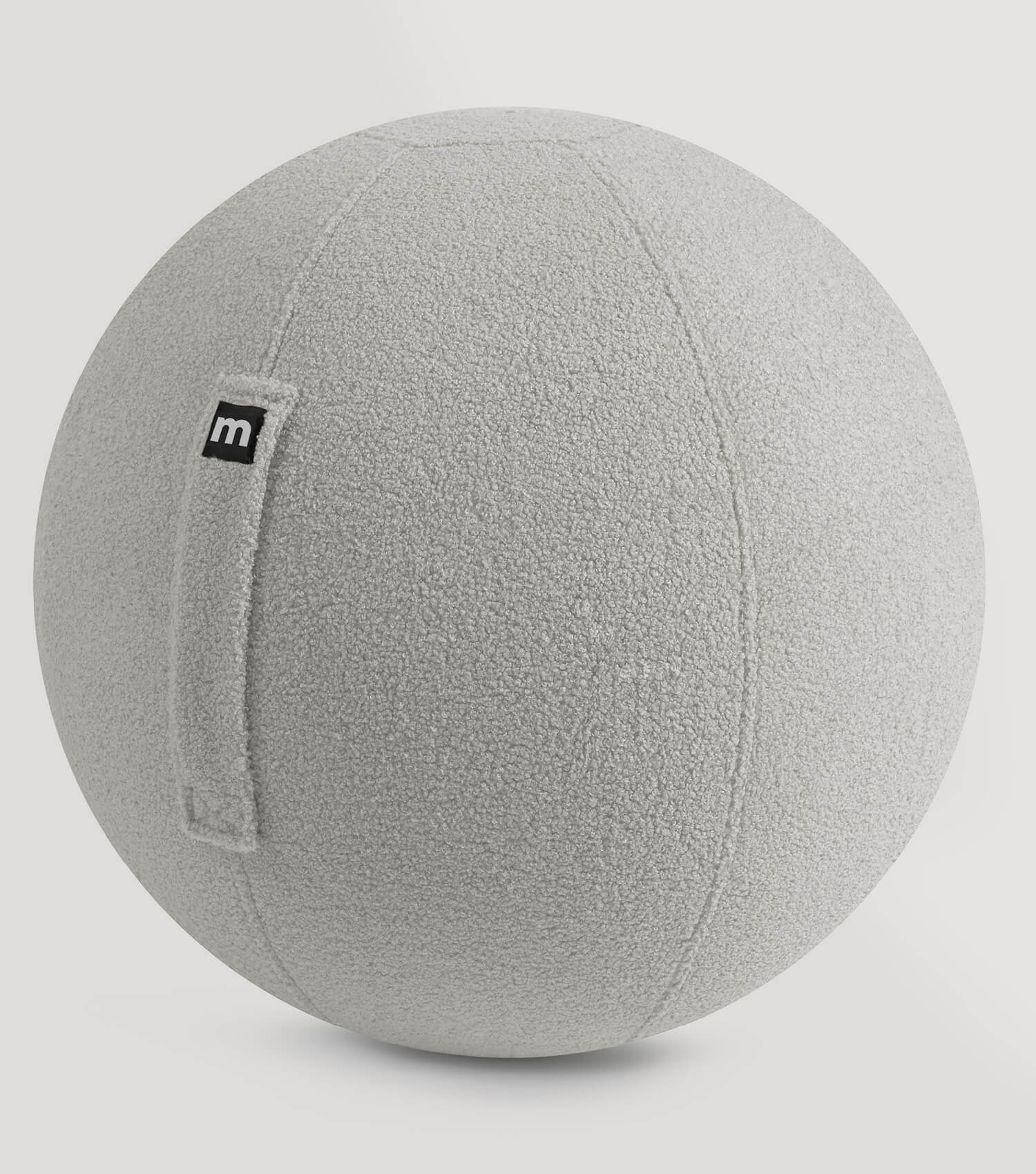 Ballon assis en tissu ergonomique pour le bureau, ballon de gymnastique gris