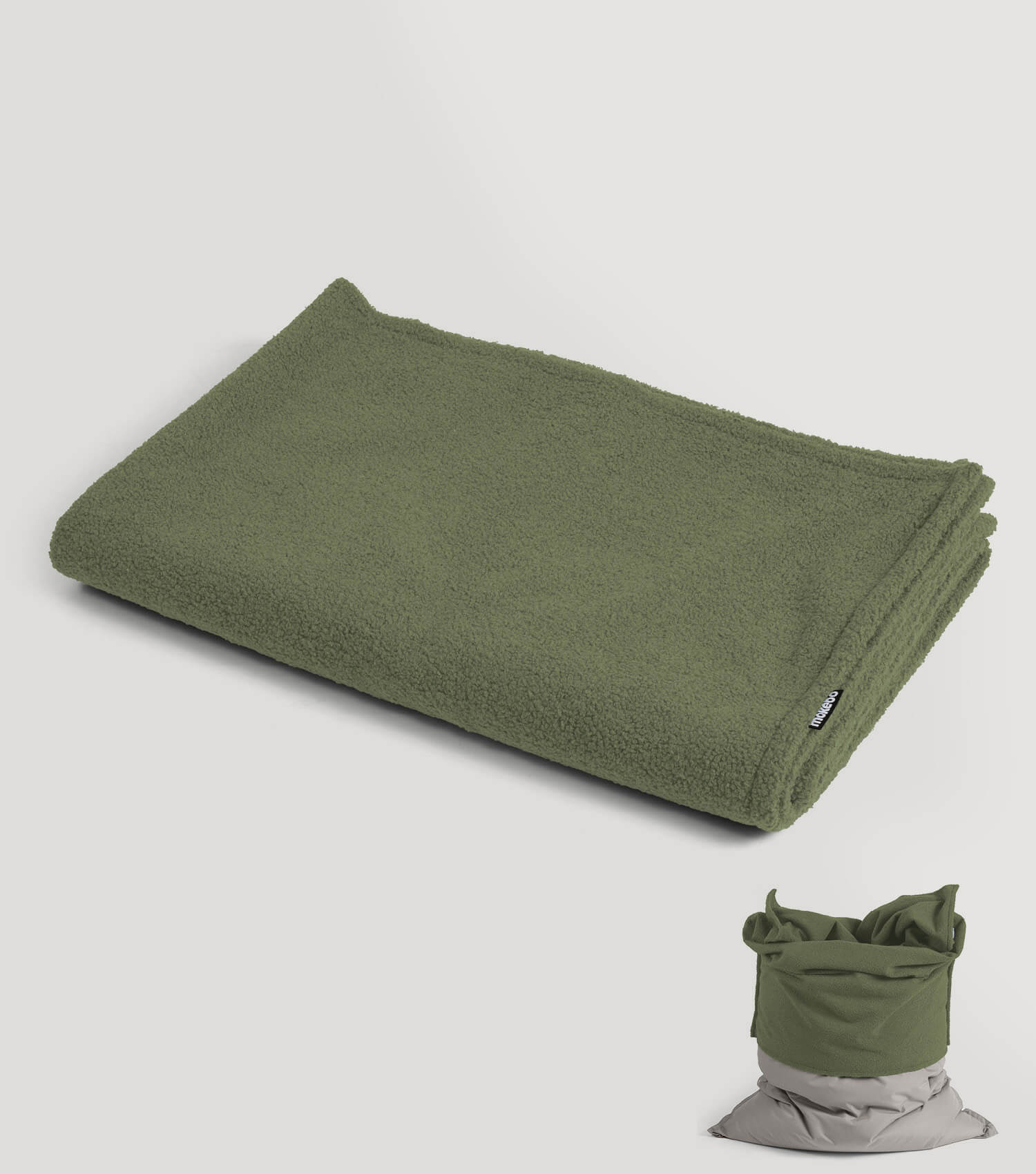 Housse de pouf Bean Bag Cord vert foncé Felis-090
