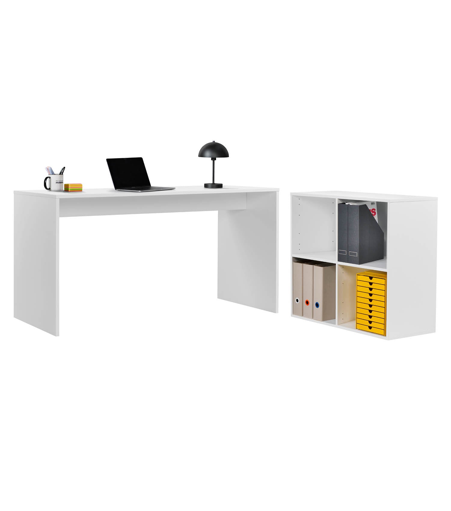 Bureau d'angle en bois avec plateau blanc, table informatique pour enfant