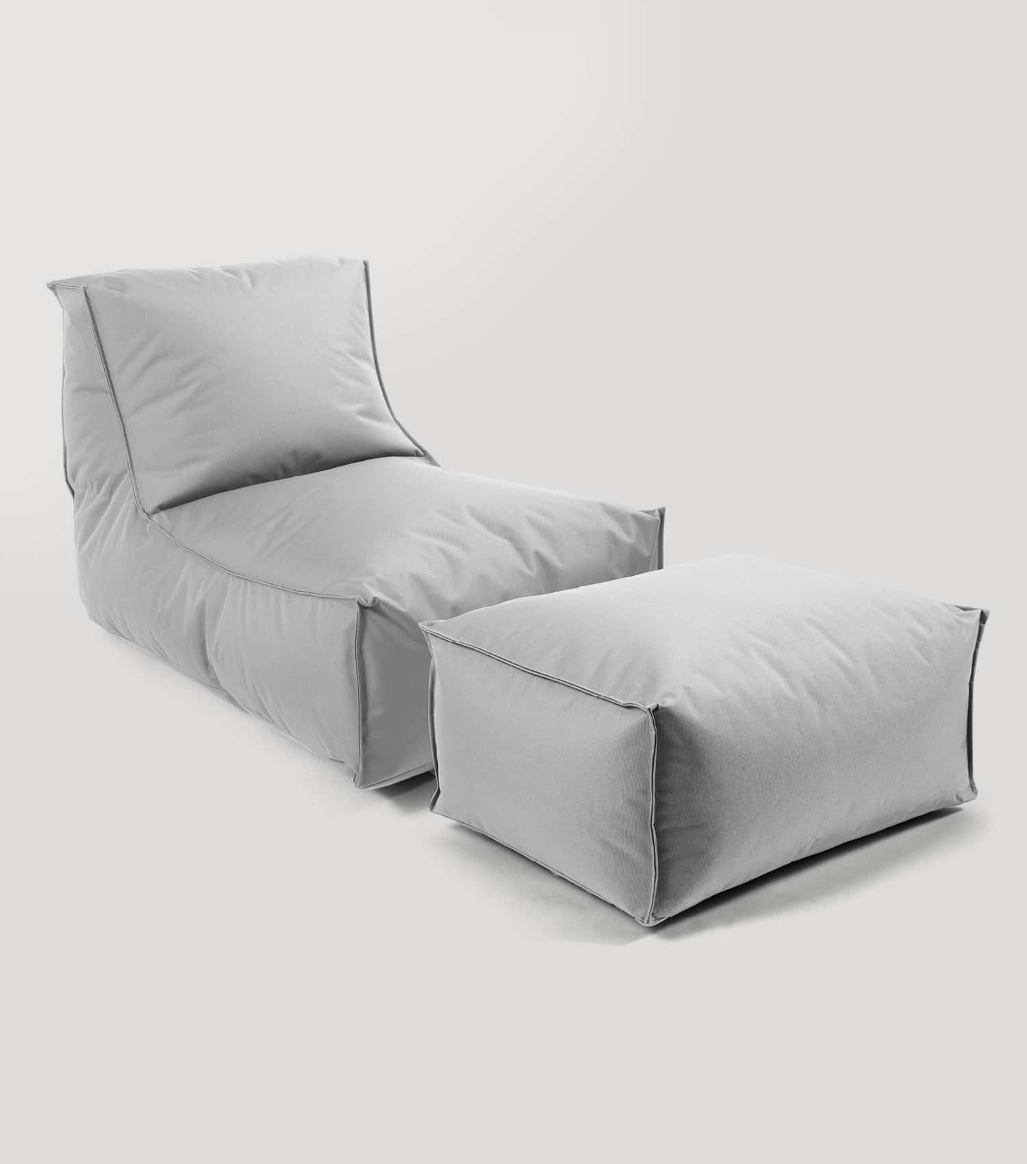 Pouf de sol gris bean bag, coussin de relaxation convertible