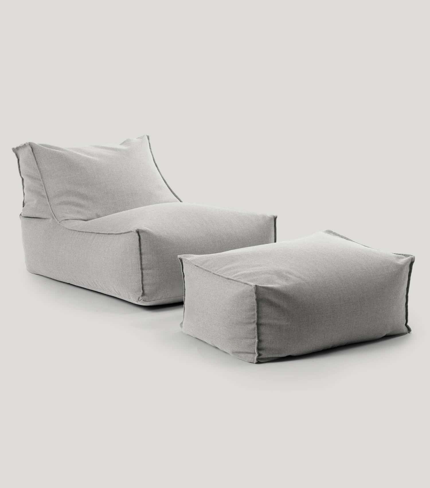 Pouf de sol géant gris clair Bean Bag, fauteuil relaxation convertible