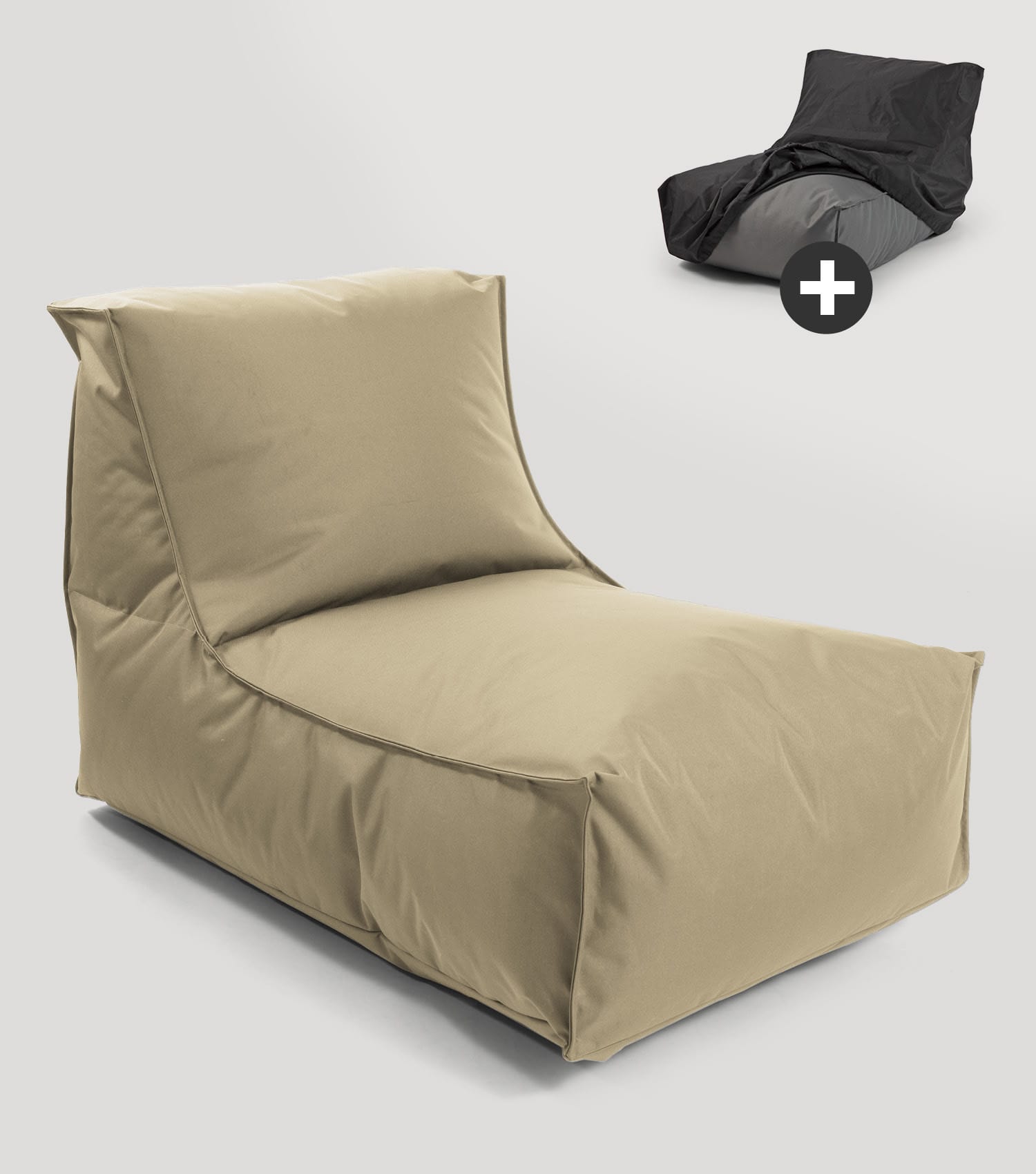Pouf géant kaki pour relaxation, bean bag et siège au sol