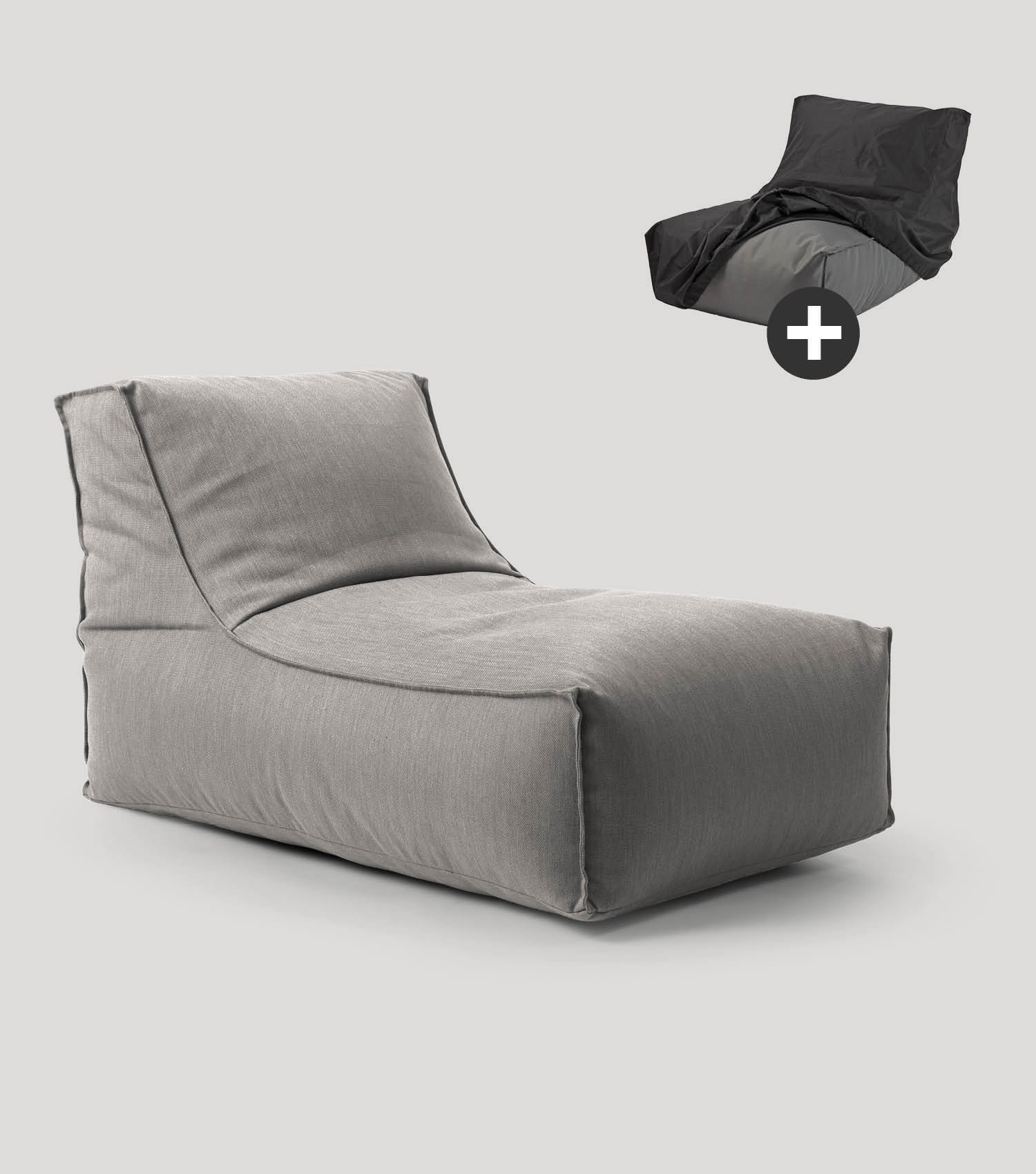 Pouf de sol relaxation Bean Bag gris clair