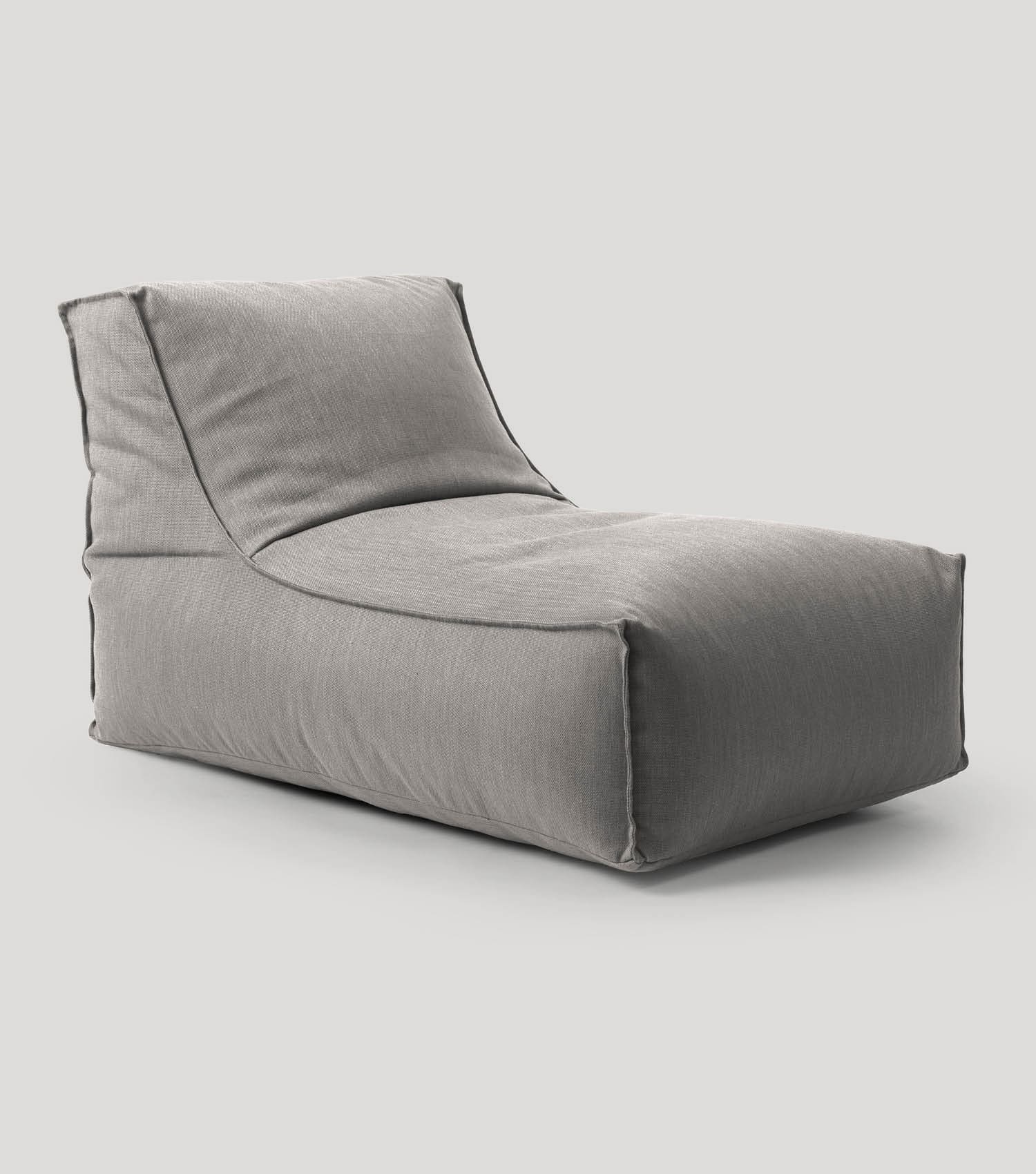 Pouf de sol gris pour relaxation, bean bag polyvalent