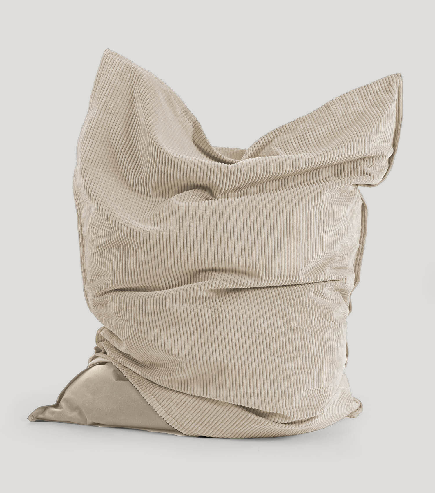 Pouf géant XXL avec housse en velours côtelé, repose-pieds design
