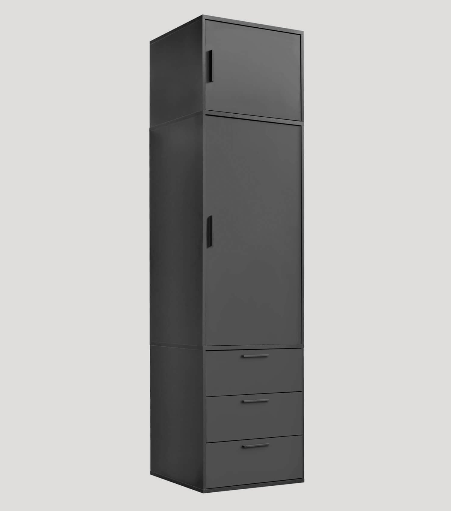 Armoire-penderie pour chambre à coucher, coloris anthracite