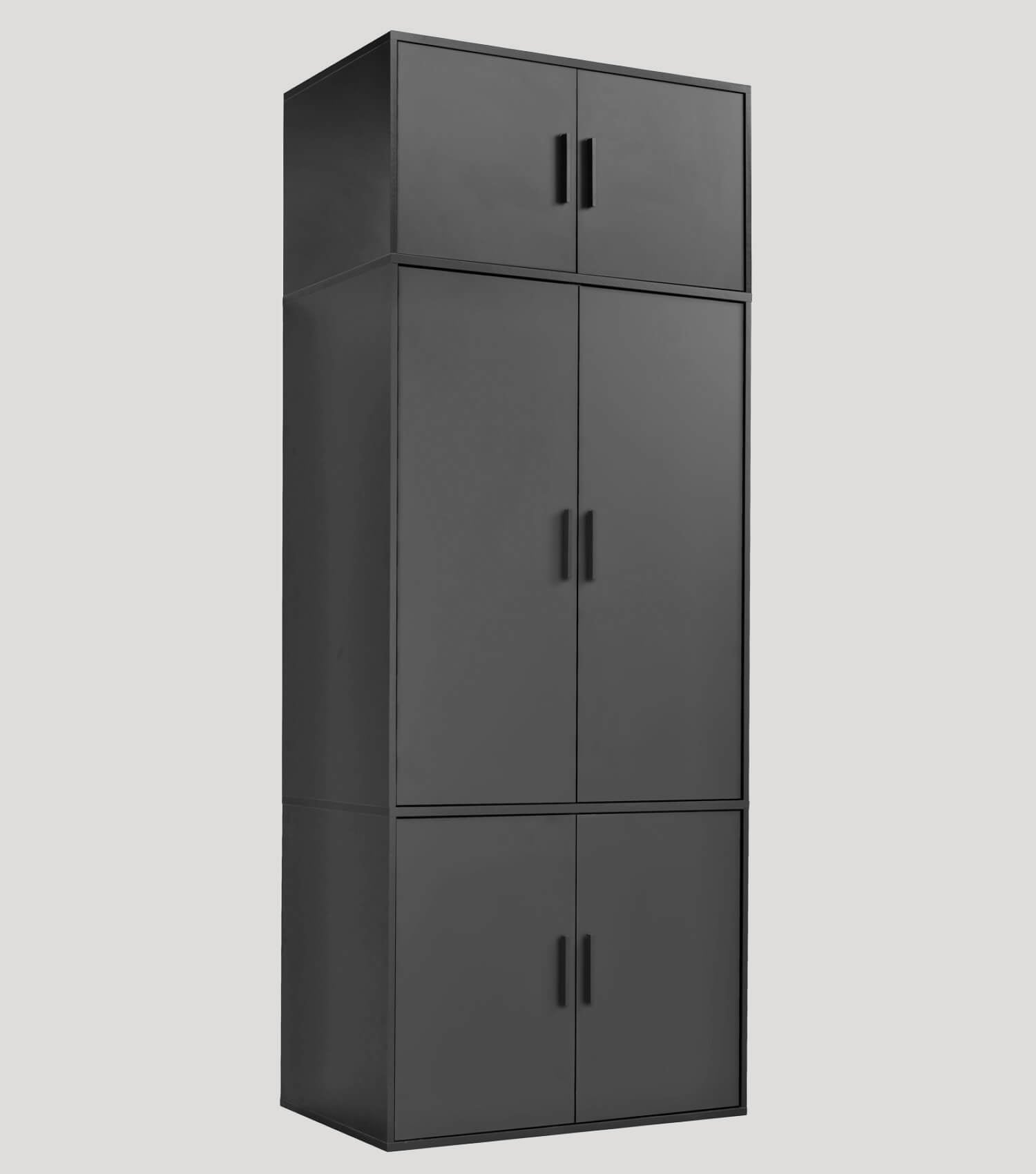 Armoire de chambre, penderie, meuble de rangement, coloris anthracite