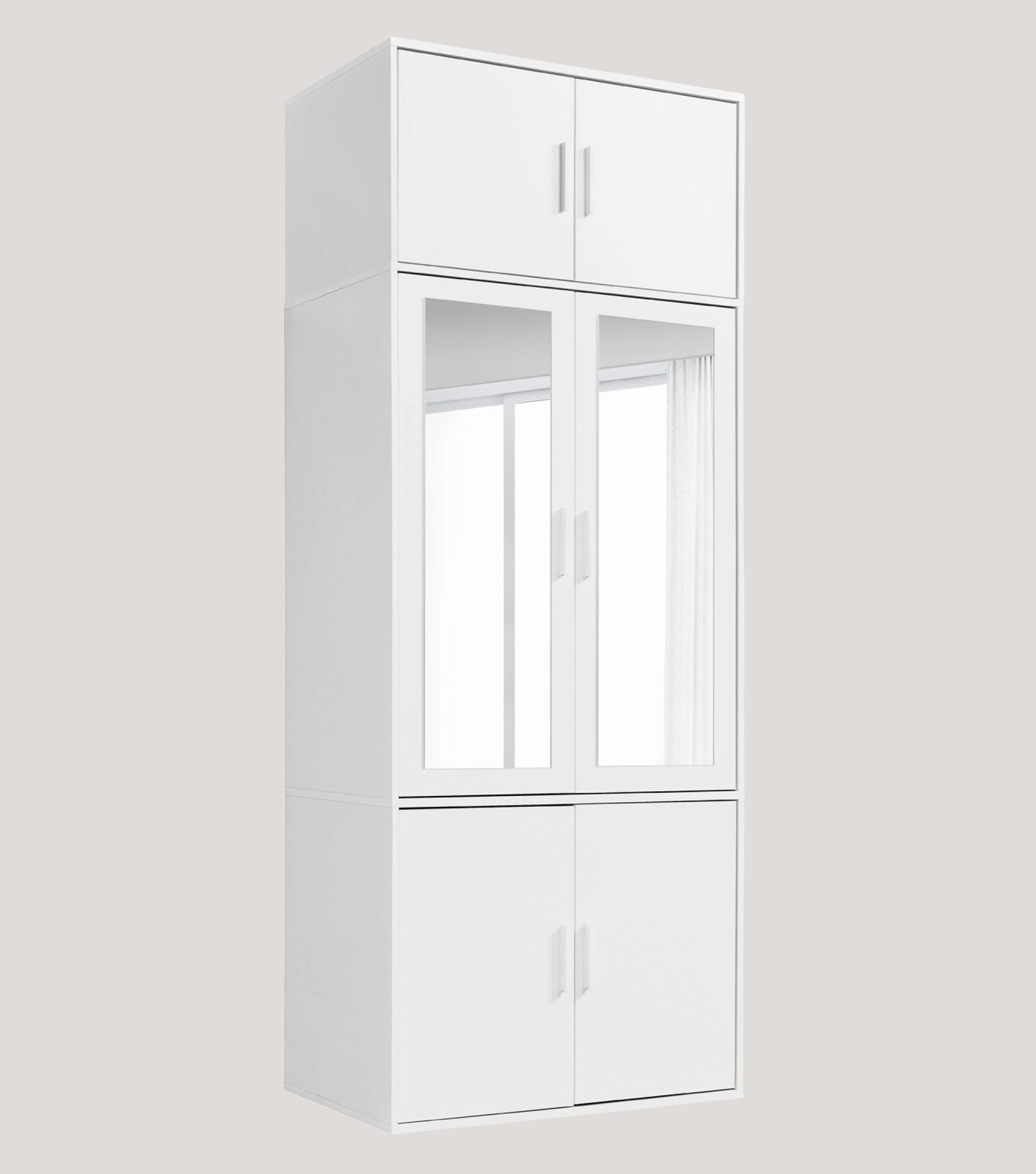 Armoire de chambre blanche avec portes battantes - Schrank#sku_KS1+AM.90_4T-w
