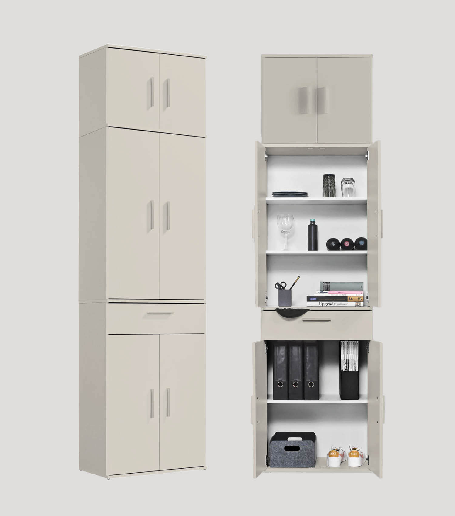 Armoire multifonction haute pour chaussures et rangement entrée