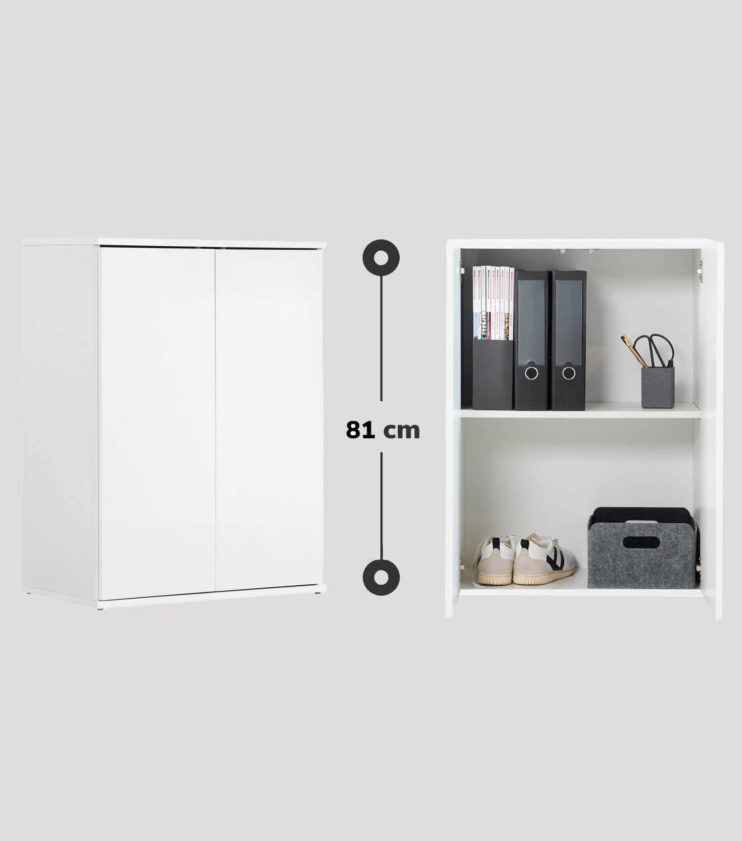 mokebo® 'Der Kurze' armoire polyvalente classeur fabrication allemande #sku_MS1.1w-solo