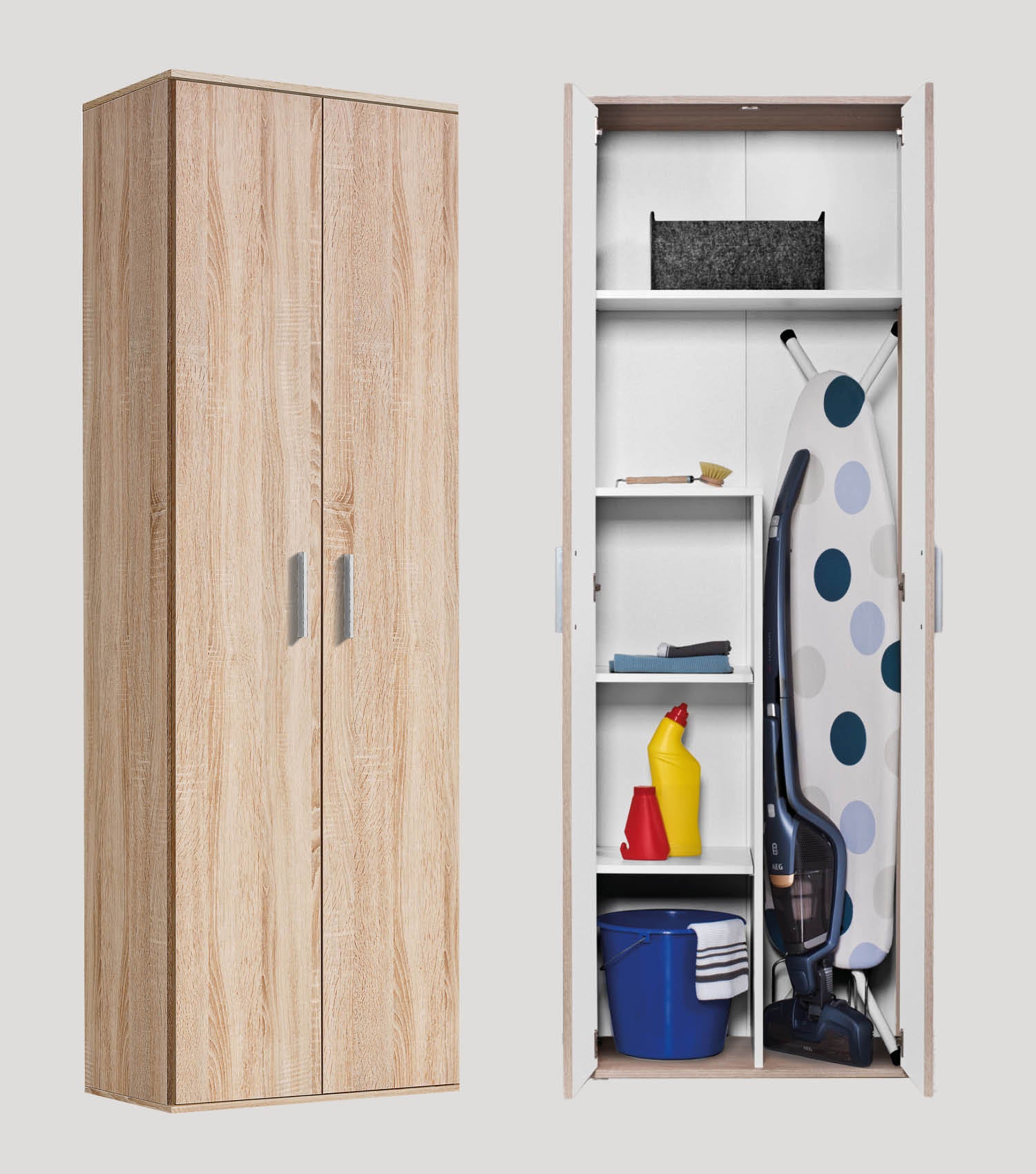 Armoire polyvalente balai placard meuble rangement couloir cuisine #sku_MS1.3se-bs