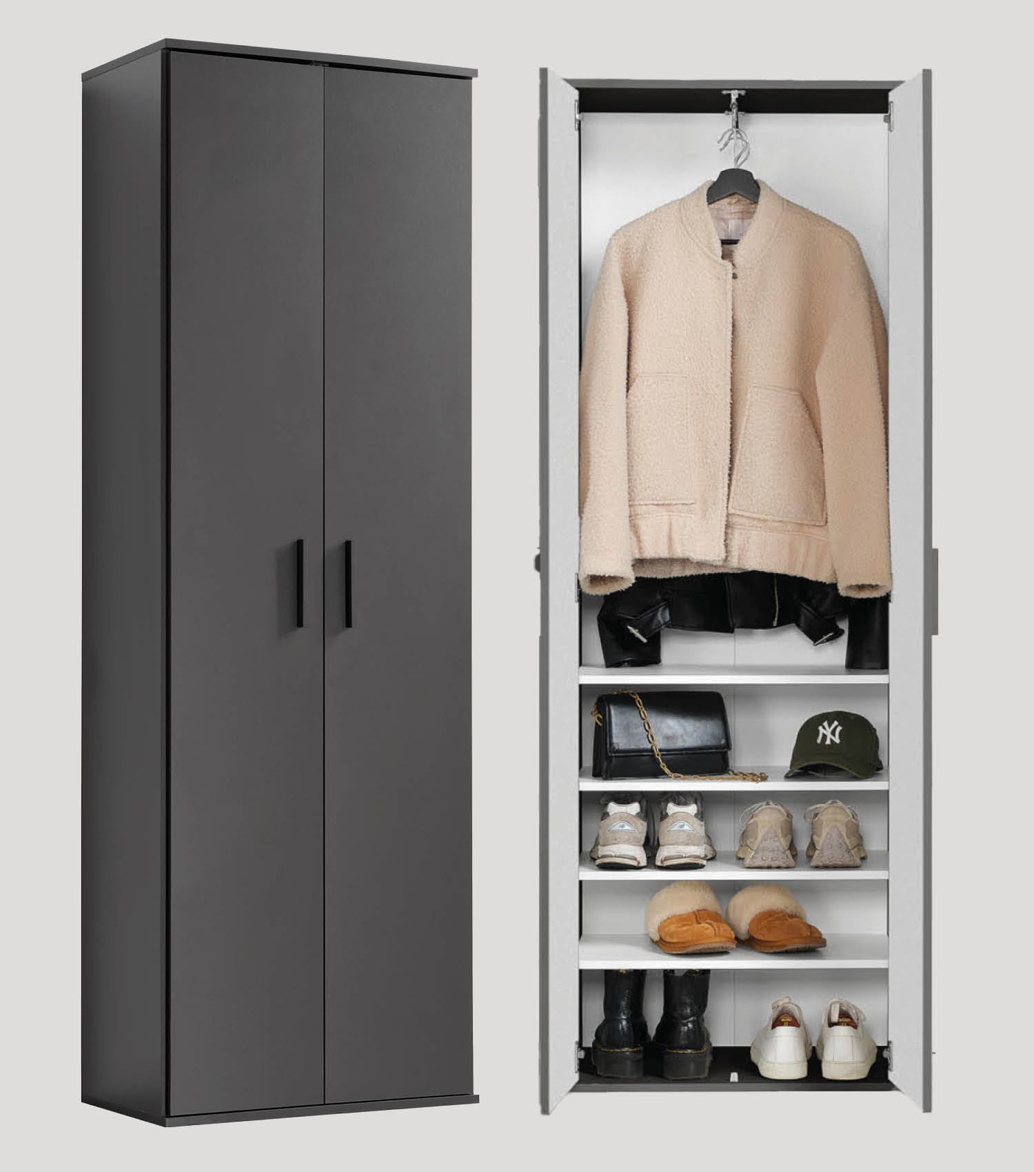Armoire de rangement chaussures placard multifonction meuble d'entrée vestiaire bois#sku_MS1.3ant-gs2