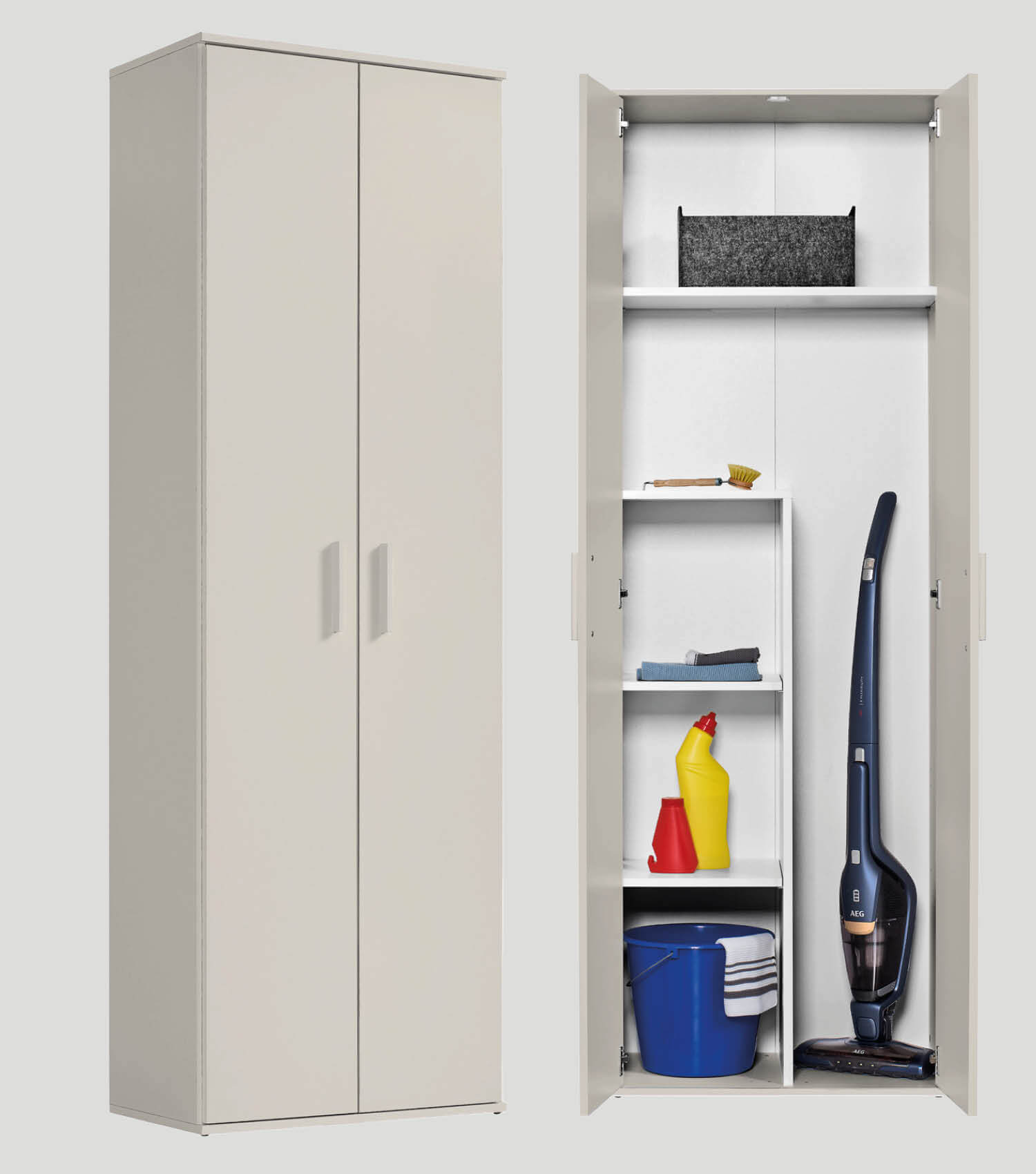Armoire de rangement étroite pour produits d'entretien, placard polyvalent, meuble de couloir ou cuisine#sku_MS1.3ksg-bs