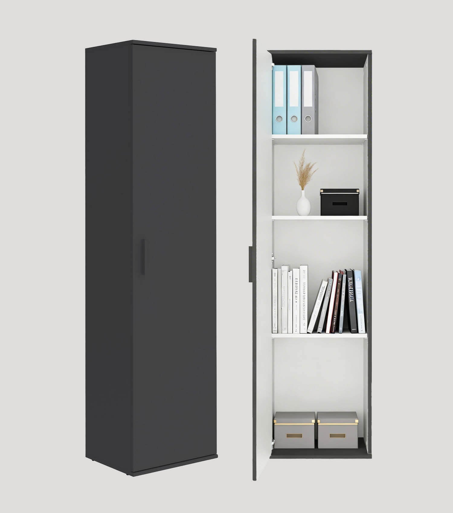 Armoire de rangement étroite pour balai, placard de nettoyage, meuble polyvalent, armoire d'entrée, placard de cuisine#sku_MS6.1-ant