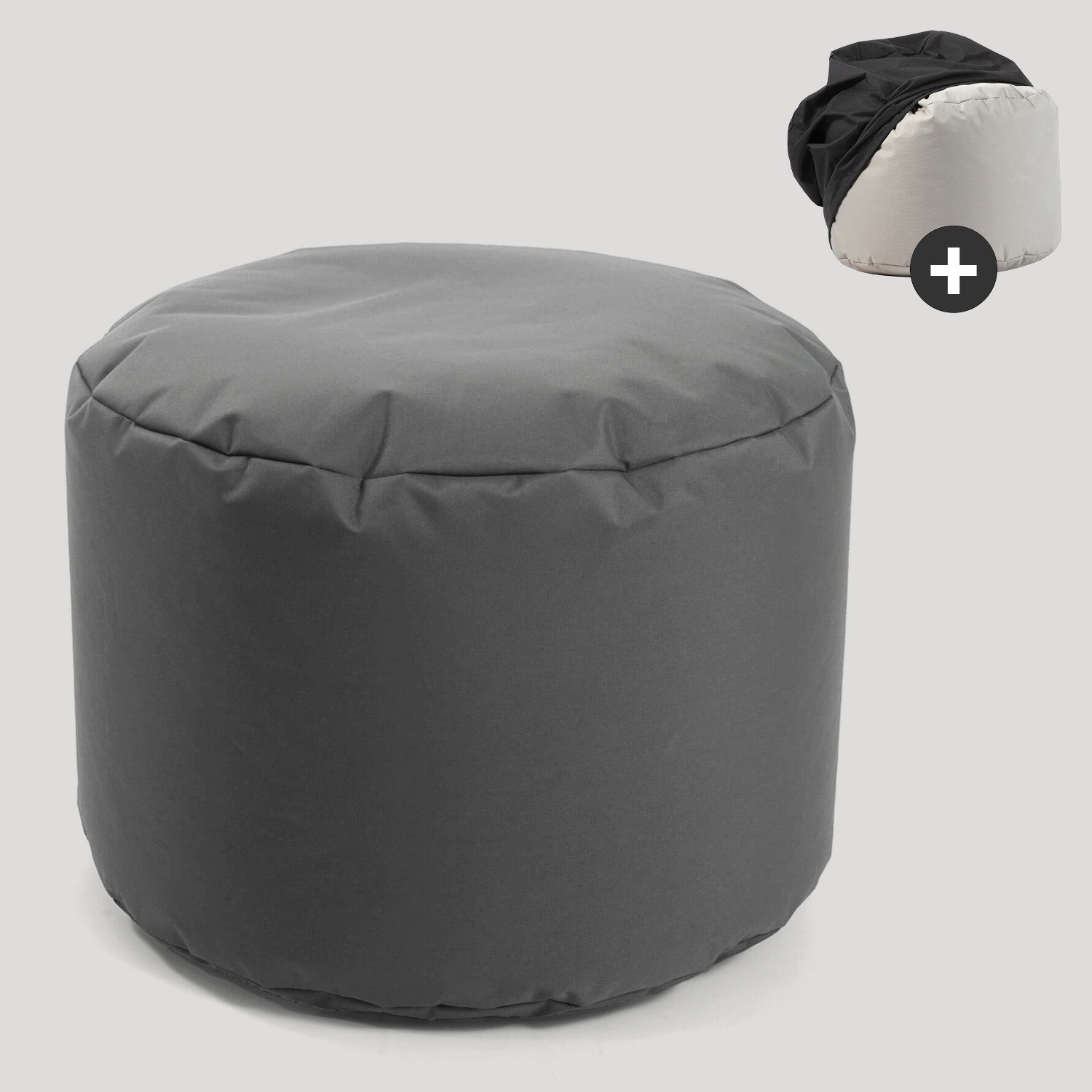 Pouf d'extérieur rond Repose-pieds Coussin de sol 'Der Ruhepouf' Pouf de relaxation