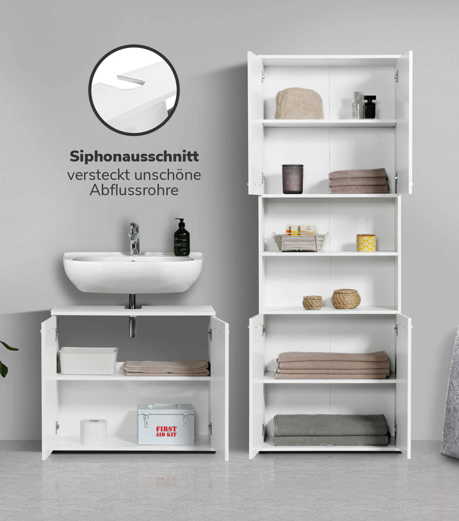 Ensemble de meubles de salle de bain, armoires de salle de bain, set de rangement salle de bain