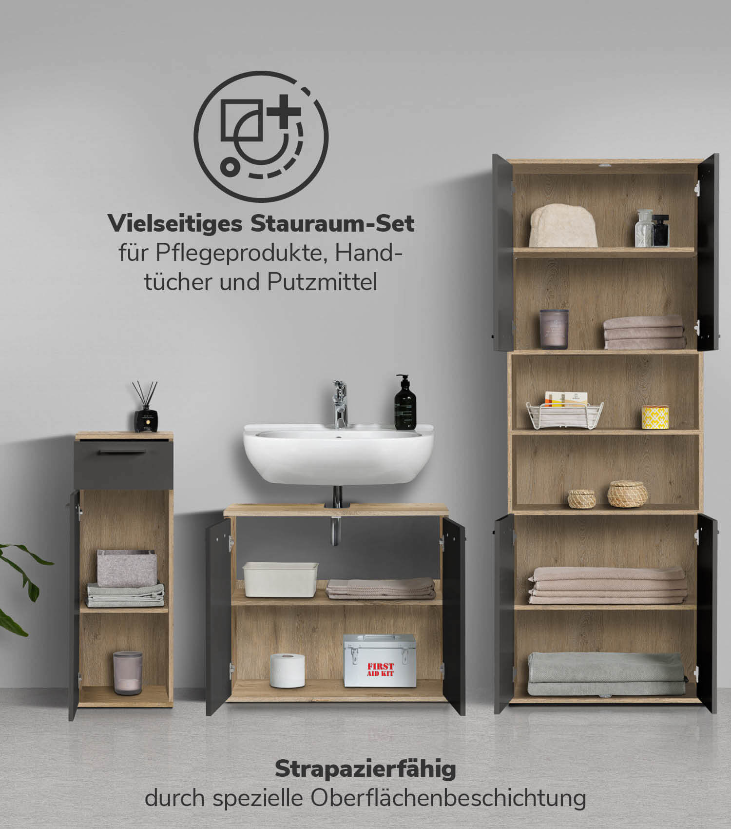 Ensemble de mobilier de salle de bain, armoires de salle de bain, ensemble d'armoires de salle de bain, ensemble de meubles de salle de bain, ensemble d'armoires