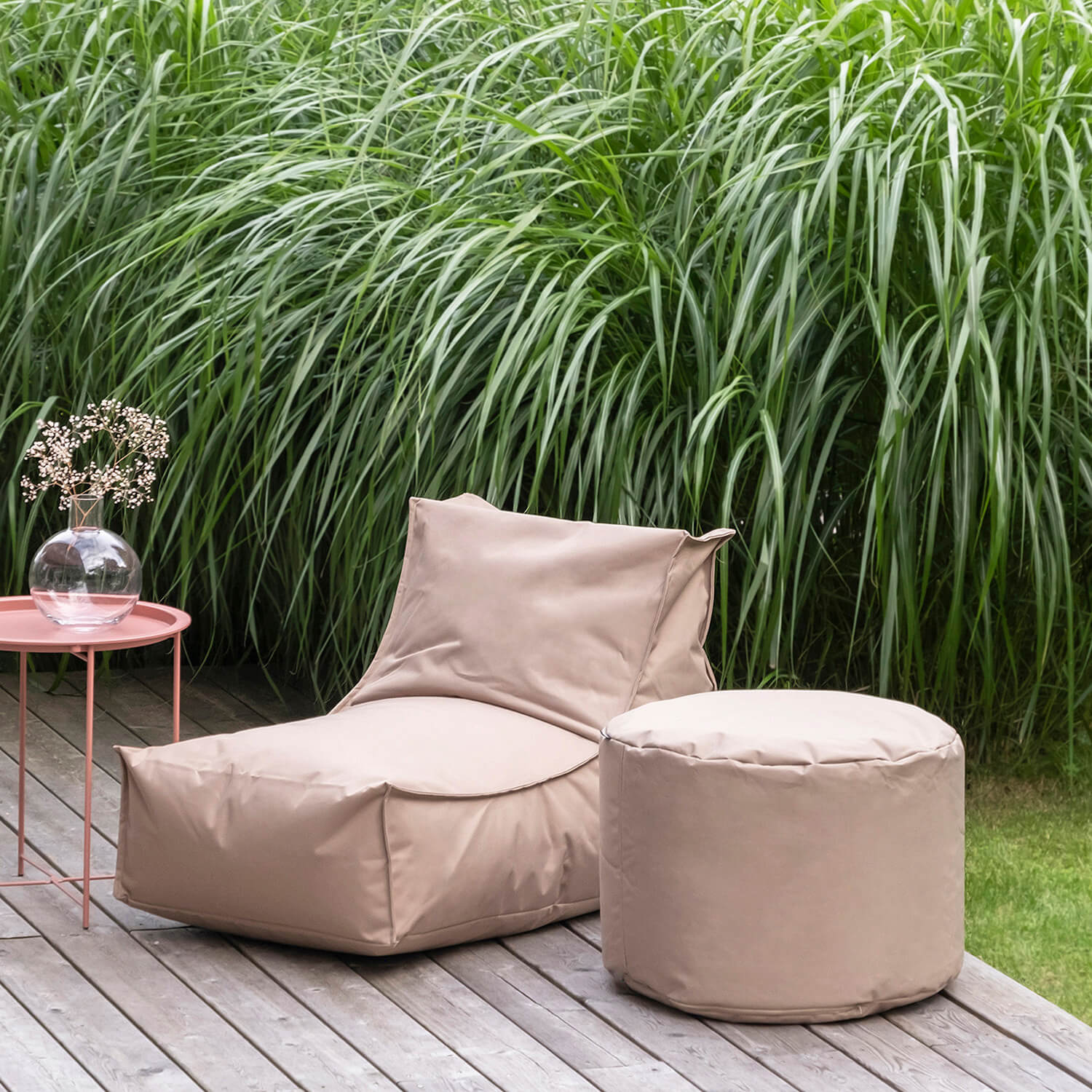 Pouf extérieur, tabouret, coussin d'assise, coussin de sol 'Der Ruhepouf' repose-pieds rond