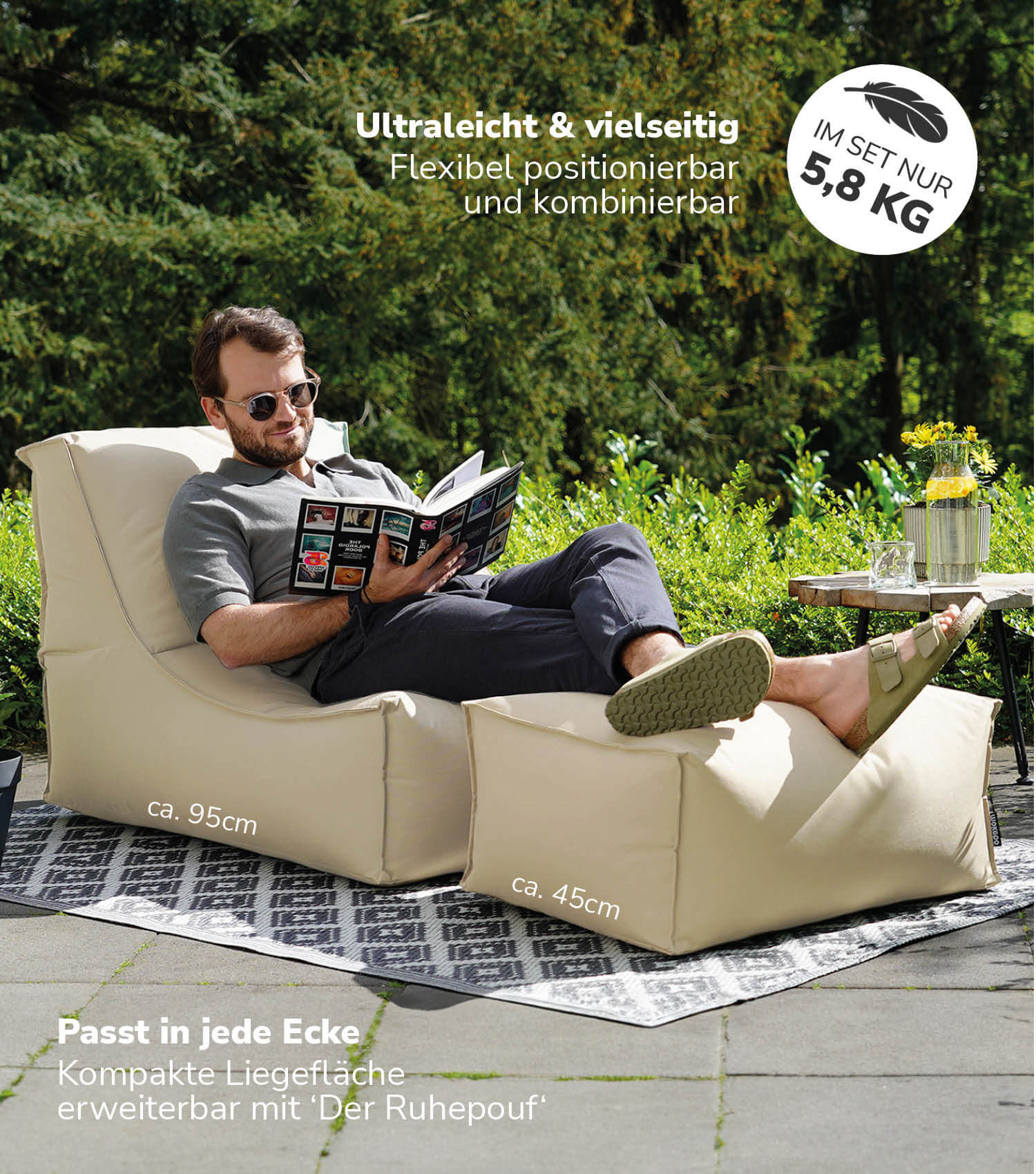 Sitzsack Bodenkissen Relaxliege Bean Bag Liege Sitzbag Sitzkissen