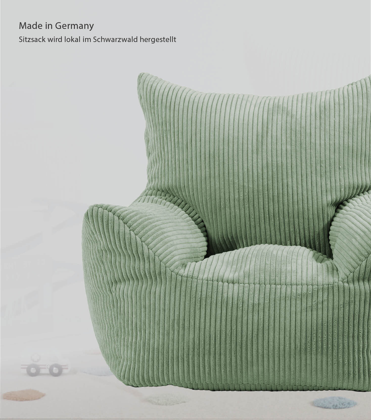 Fauteuil poire enfant en velours côtelé, coussin de sol pour enfant, pouf de lecture