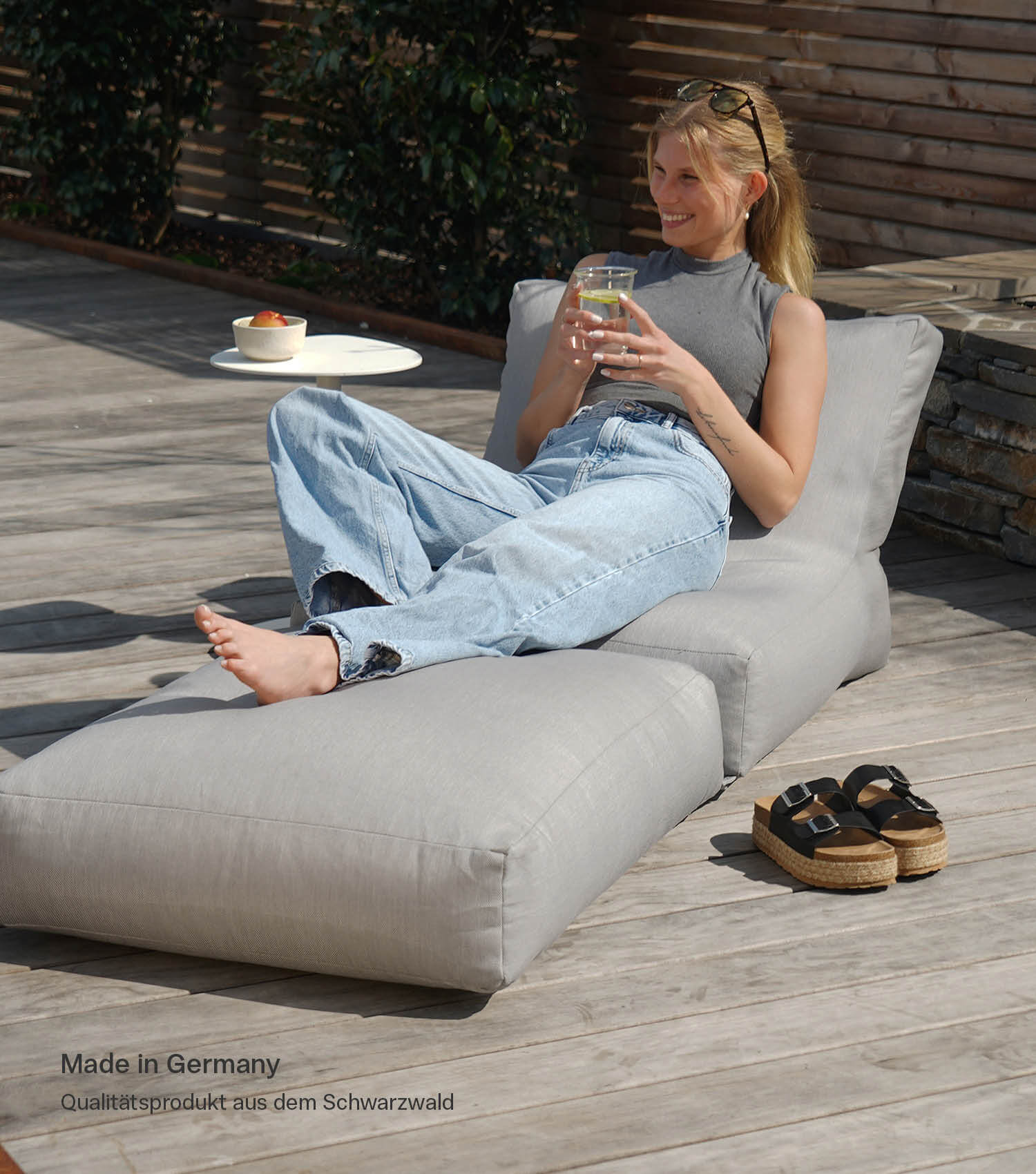 Pouf de sol relaxation Bean Bag gris