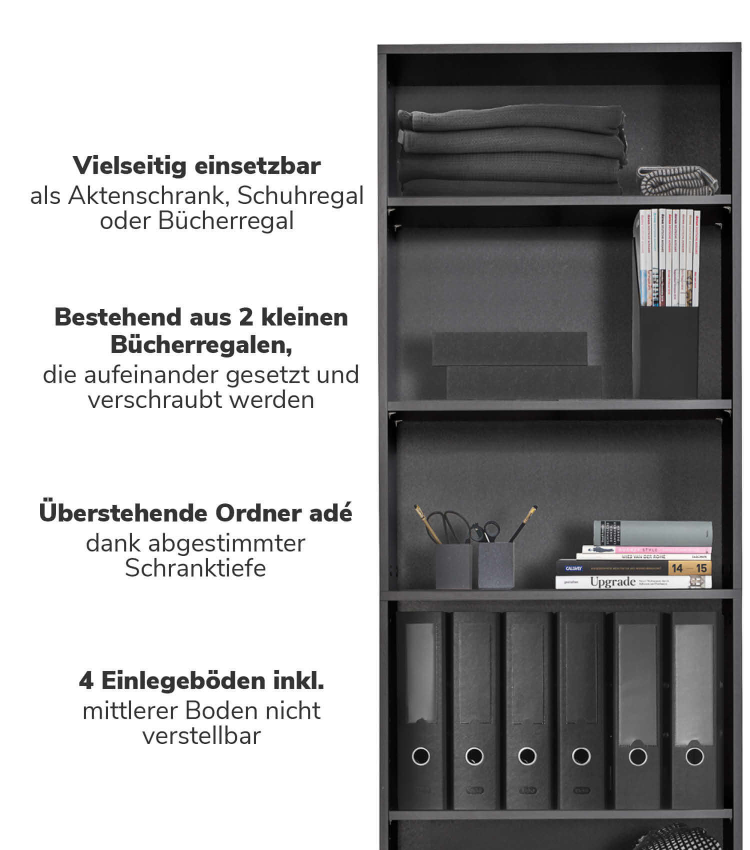 Étagère haute en bois ‘Der Bücherwurm’ étagère murale pour chaussures et documents
