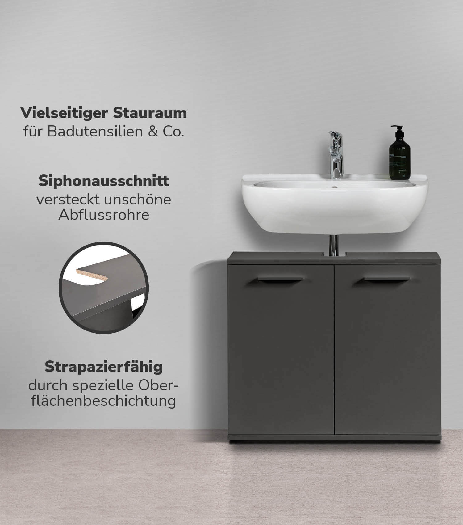 Meuble sous-lavabo Waschtischunterschrank Unterschrank Badschrank
