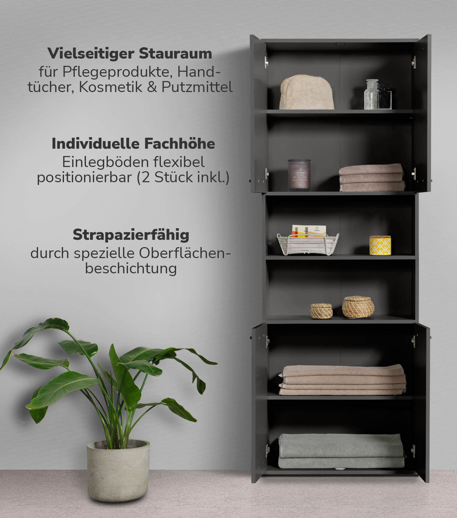 Armoire de salle de bains haute Badezimmerschrank Badschrank Badezimmerregal Schrank