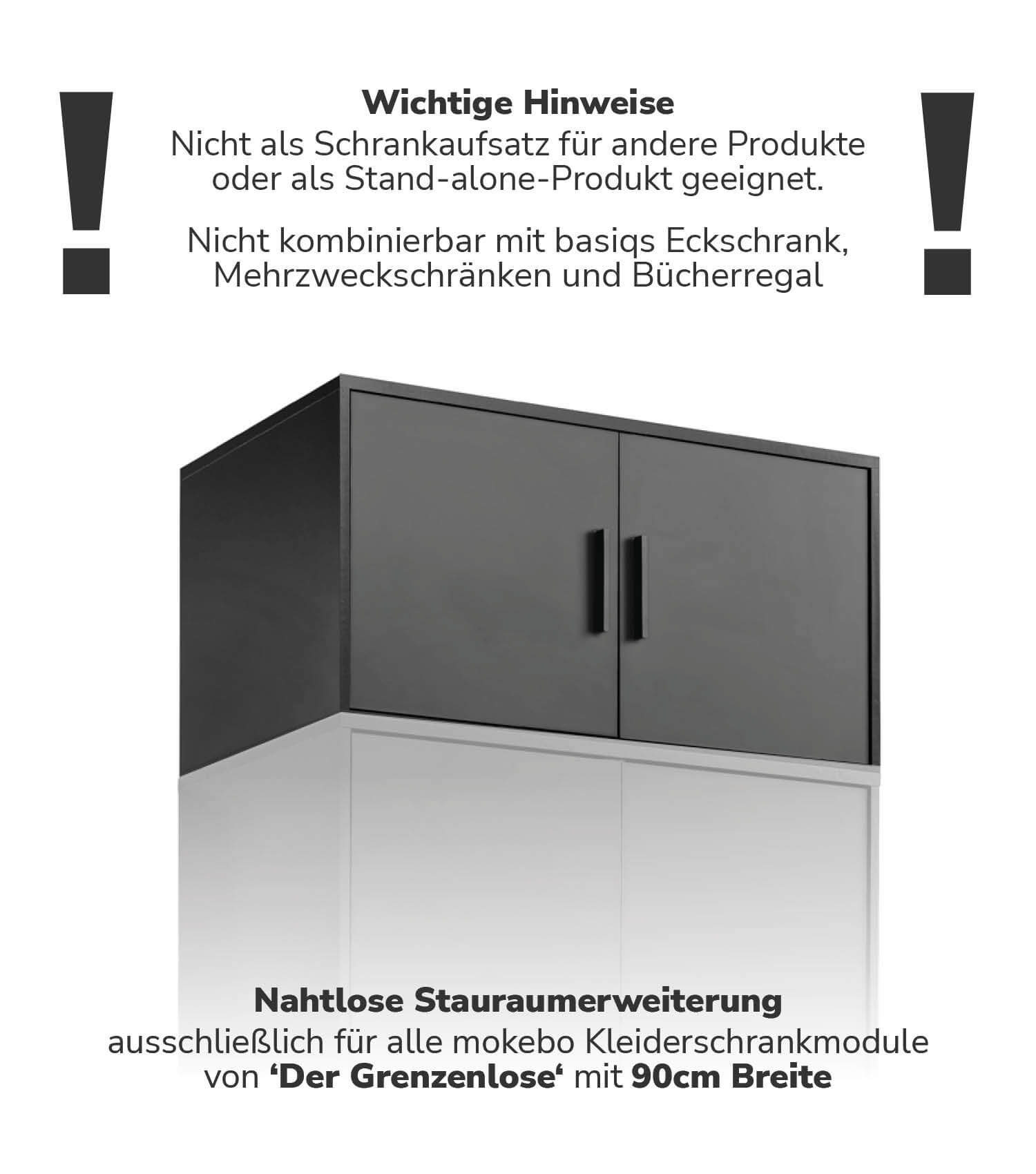 Dessus d'armoire à 2 portes en chêne anthracite - mokebo KSA1.90