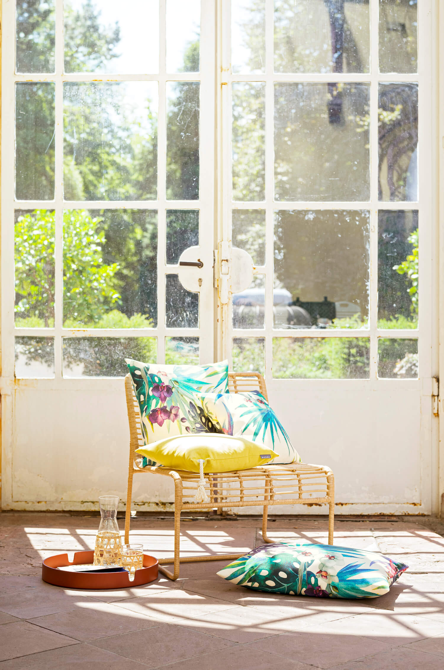Housse de coussin d'extérieur ‘Der Maritime’ avec boucle 40x40 ou 30x50 